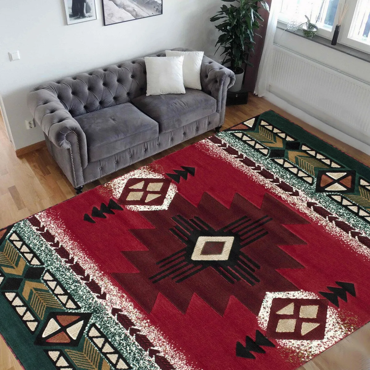 Modern Contemporary Southwestern/Native American Style Area Rug - Stylish Decor for Any Space