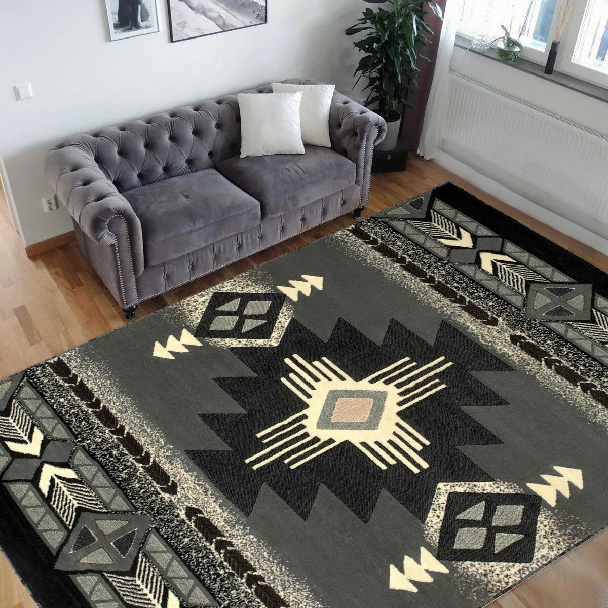 Modern Contemporary Southwestern/Native American Style Area Rug - Stylish Decor for Any Space