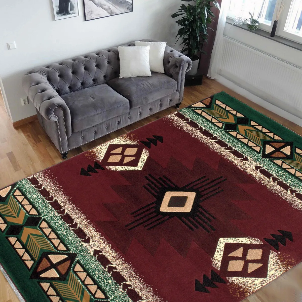 Modern Contemporary Southwestern/Native American Style Area Rug - Stylish Decor for Any Space