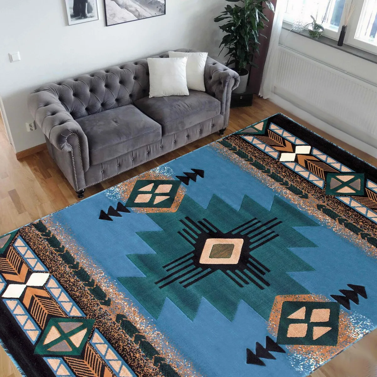 Modern Contemporary Southwestern/Native American Style Area Rug - Stylish Decor for Any Space