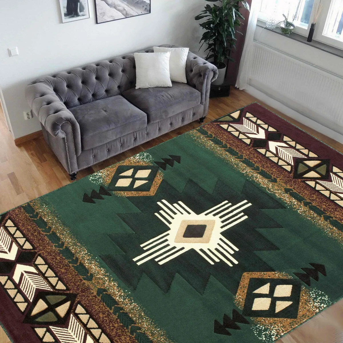 Modern Contemporary Southwestern/Native American Style Area Rug - Stylish Decor for Any Space