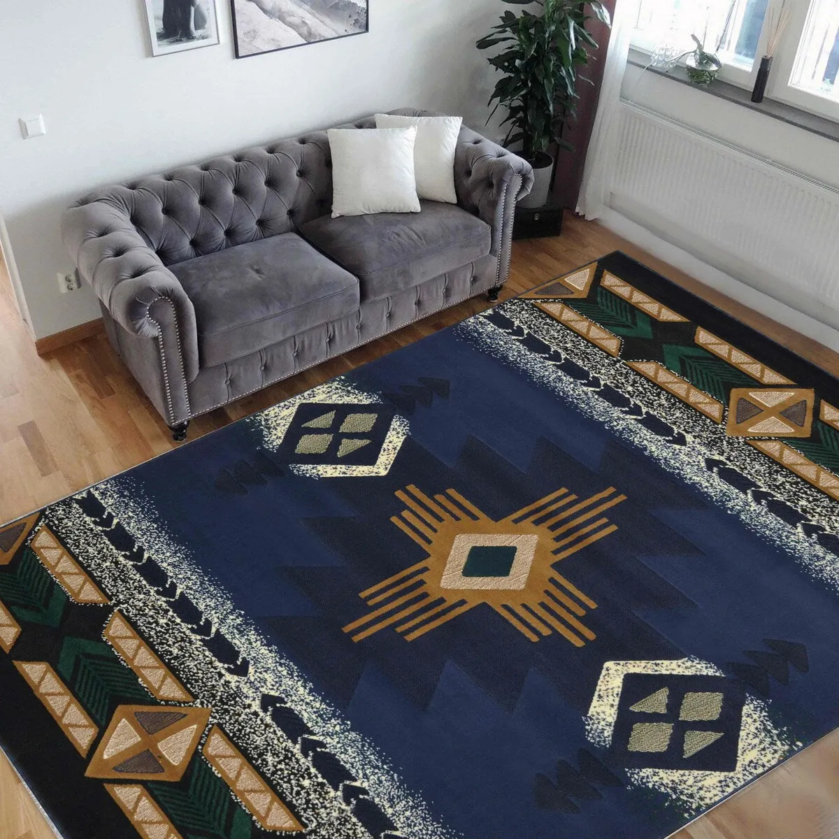 Modern Contemporary Southwestern/Native American Style Area Rug - Stylish Decor for Any Space