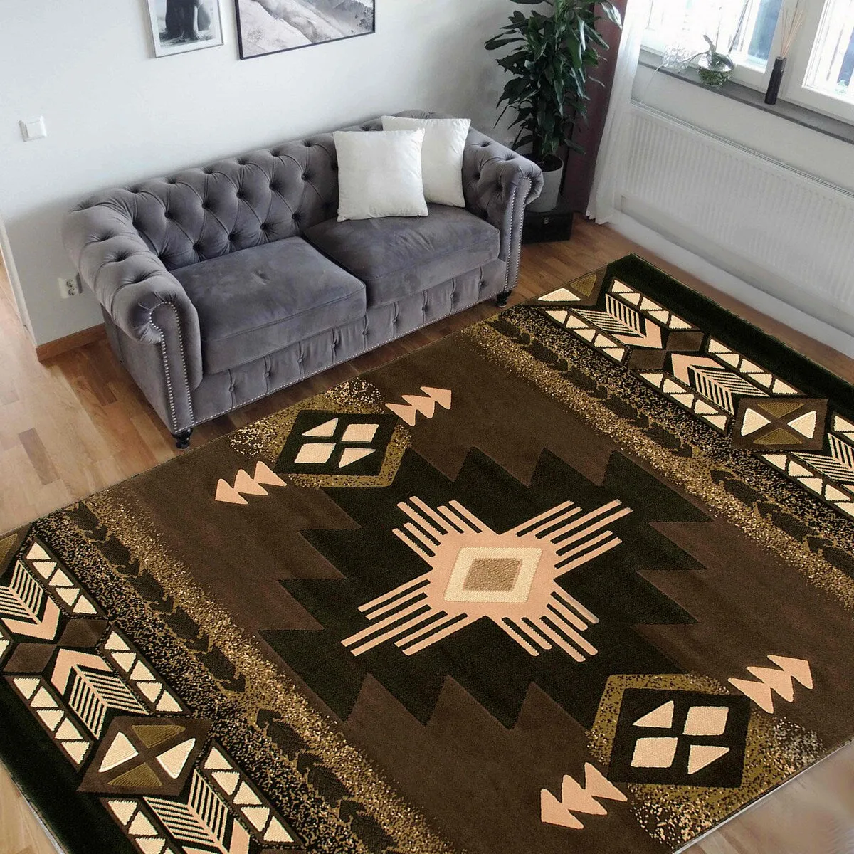 Modern Contemporary Southwestern/Native American Style Area Rug - Stylish Decor for Any Space