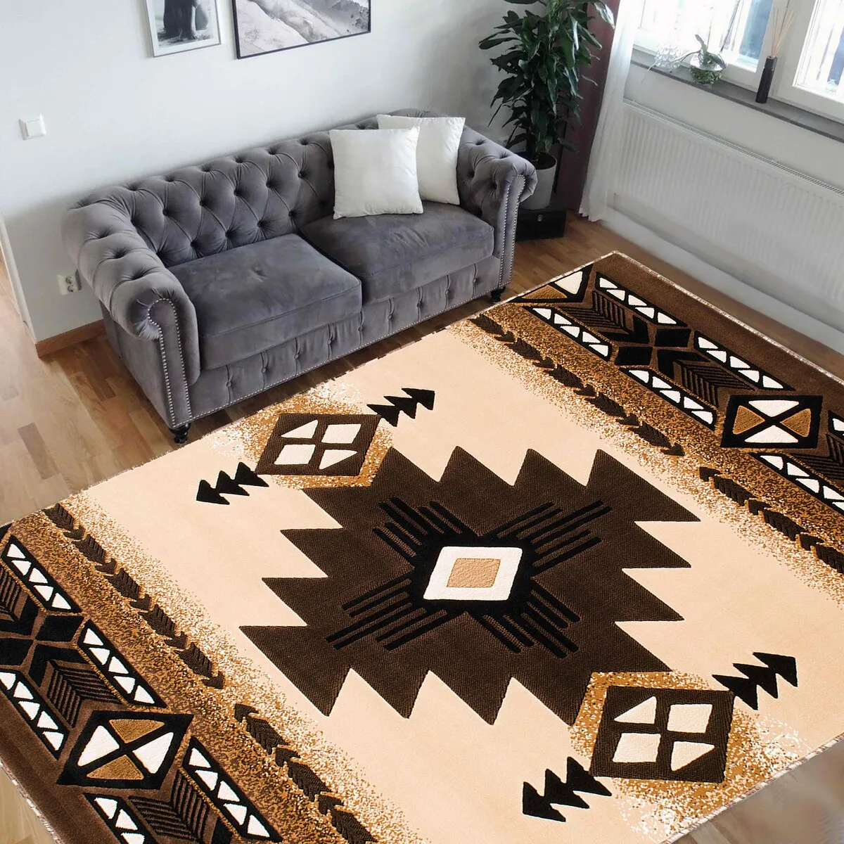 Modern Contemporary Southwestern/Native American Style Area Rug - Stylish Decor for Any Space