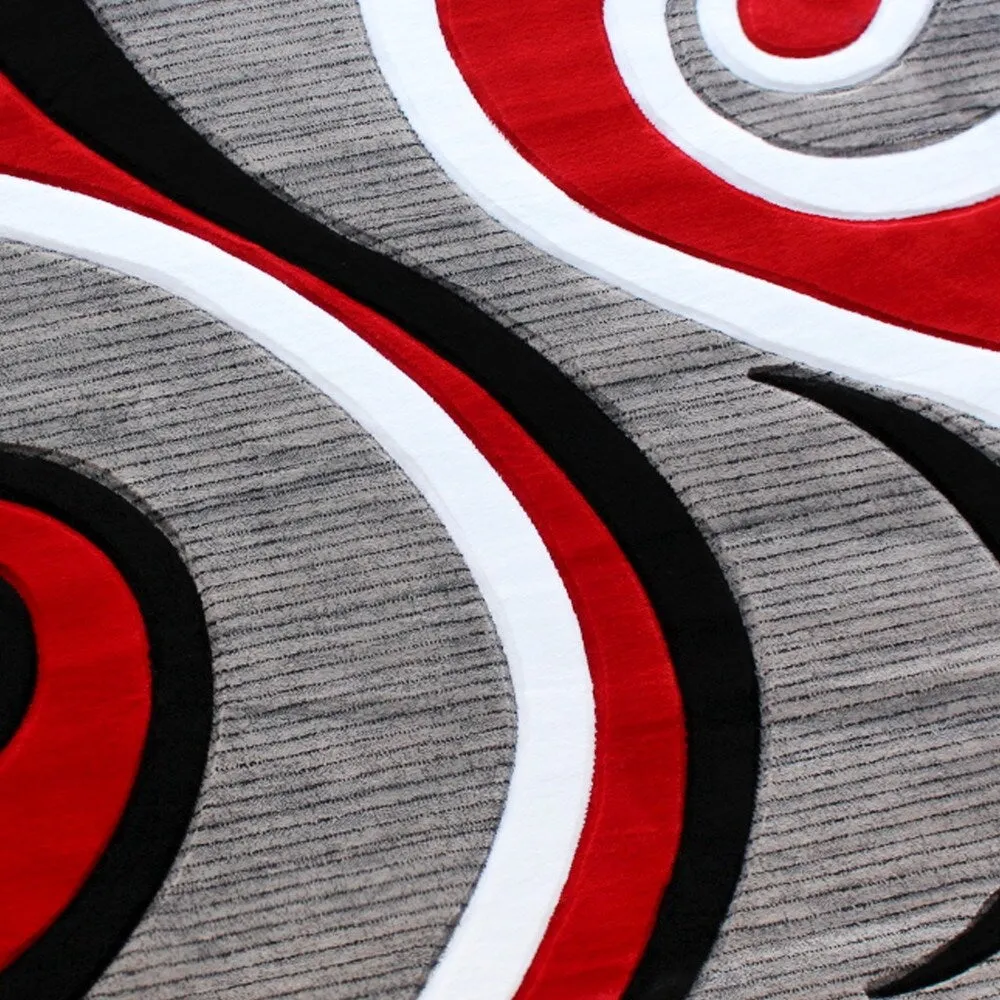 Modern High-Low Sculpted Swirl Design Abstract Area Rug