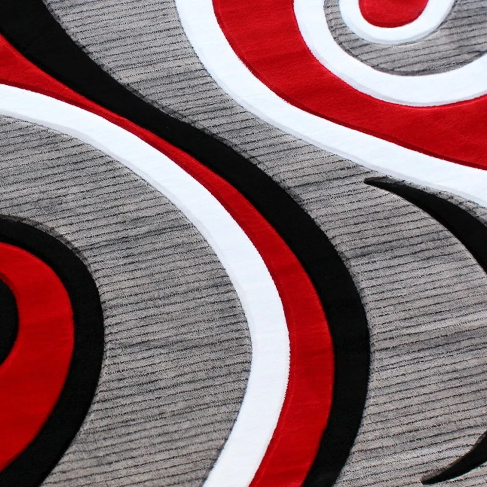 Modern High-Low Sculpted Swirl Design Abstract Area Rug