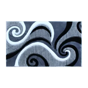 Modern High-Low Sculpted Swirl Design Abstract Area Rug