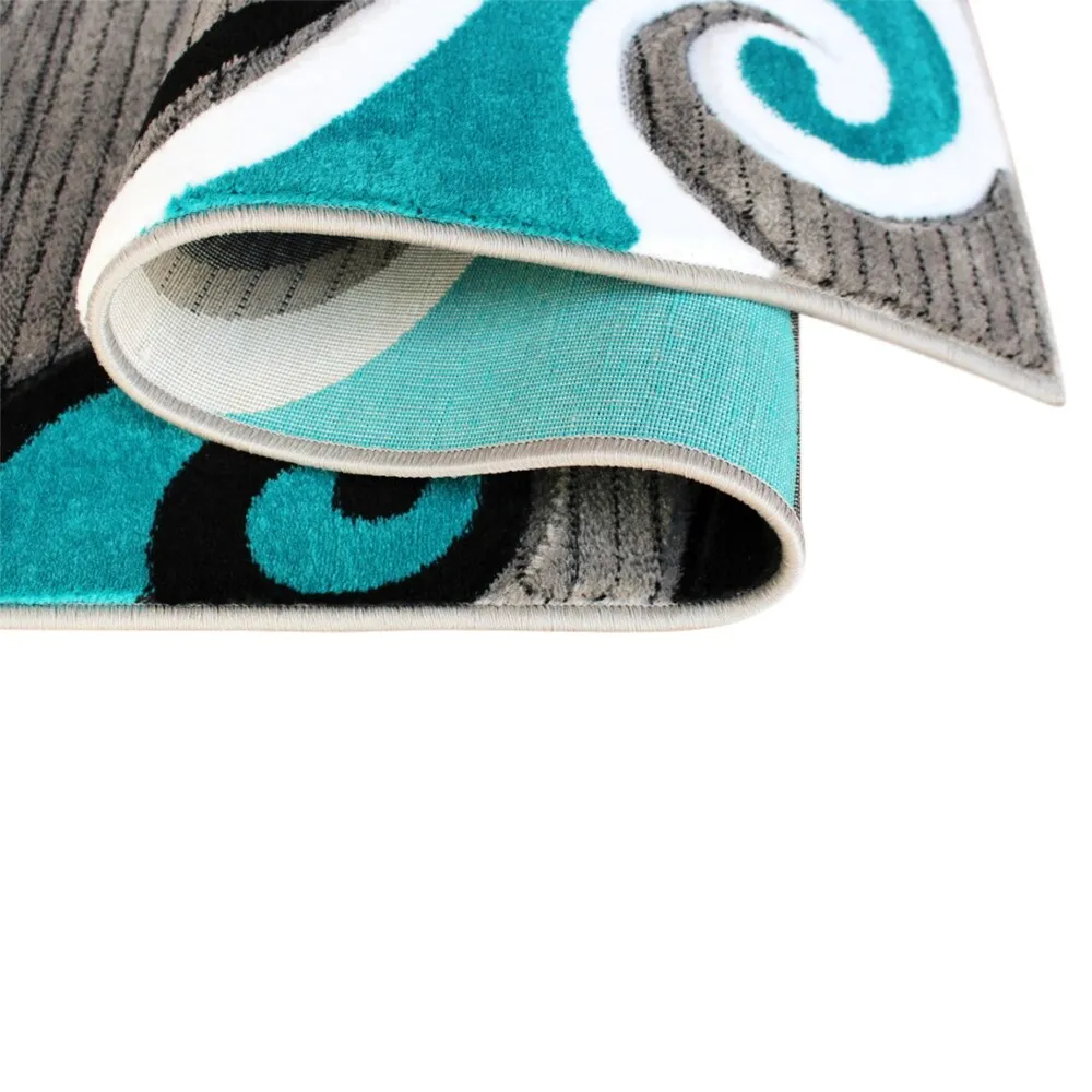 Modern High-Low Sculpted Swirl Design Abstract Area Rug