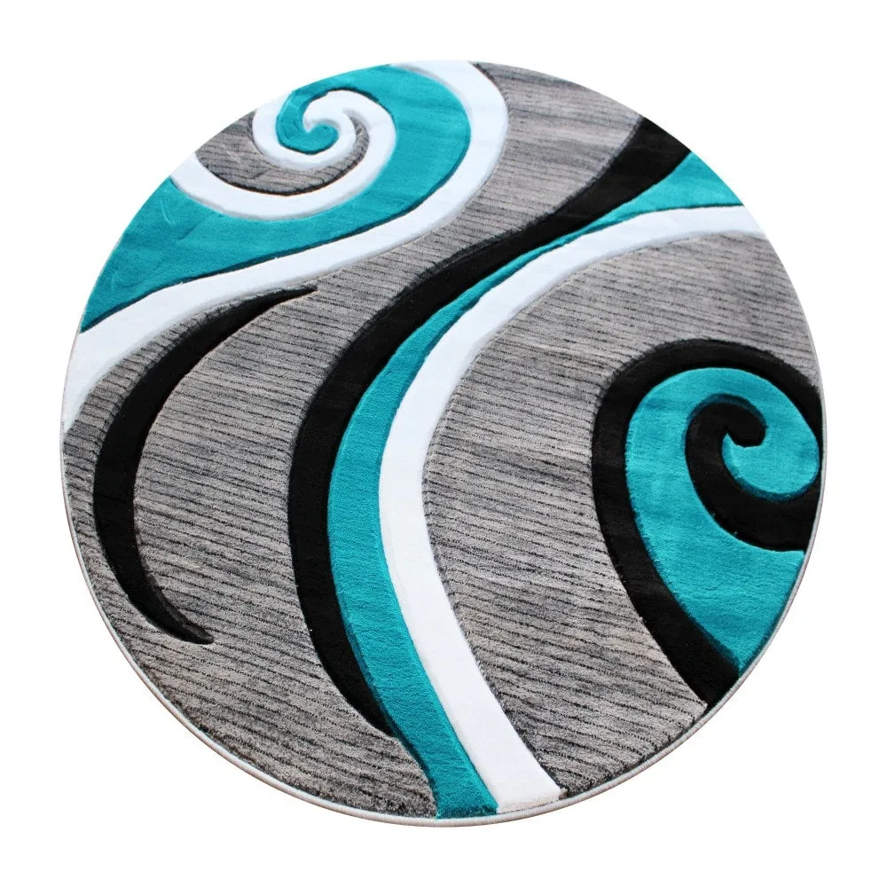 Modern High-Low Sculpted Swirl Design Abstract Area Rug