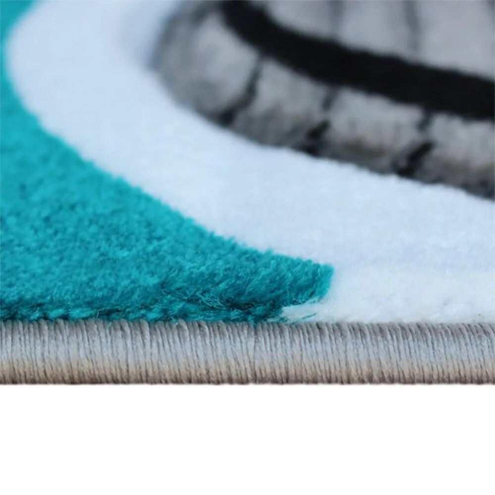 Modern High-Low Sculpted Swirl Design Abstract Area Rug