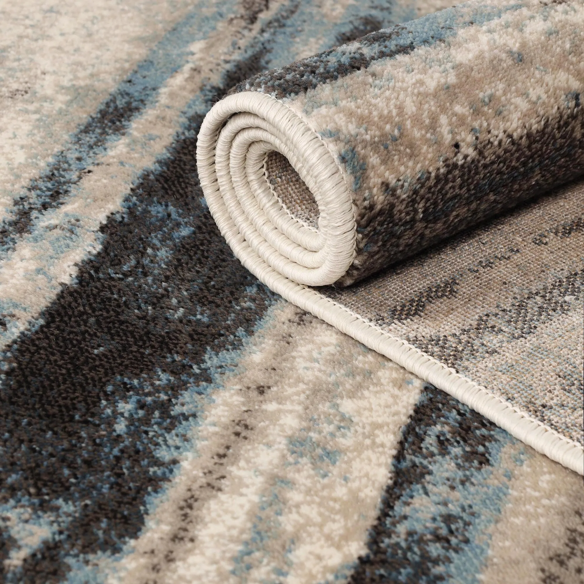 Modern Lines Abstract Striped Indoor Runner or Area Rug by Superior