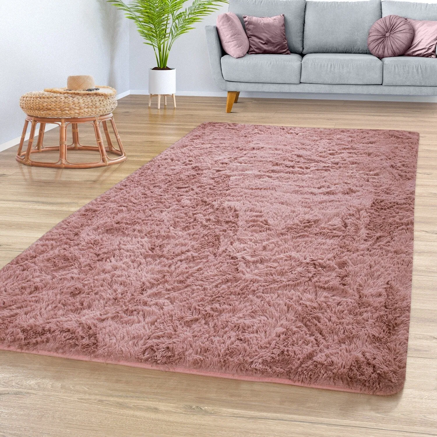 Modern Shag Rug Soft & Fluffy In Solid Colors