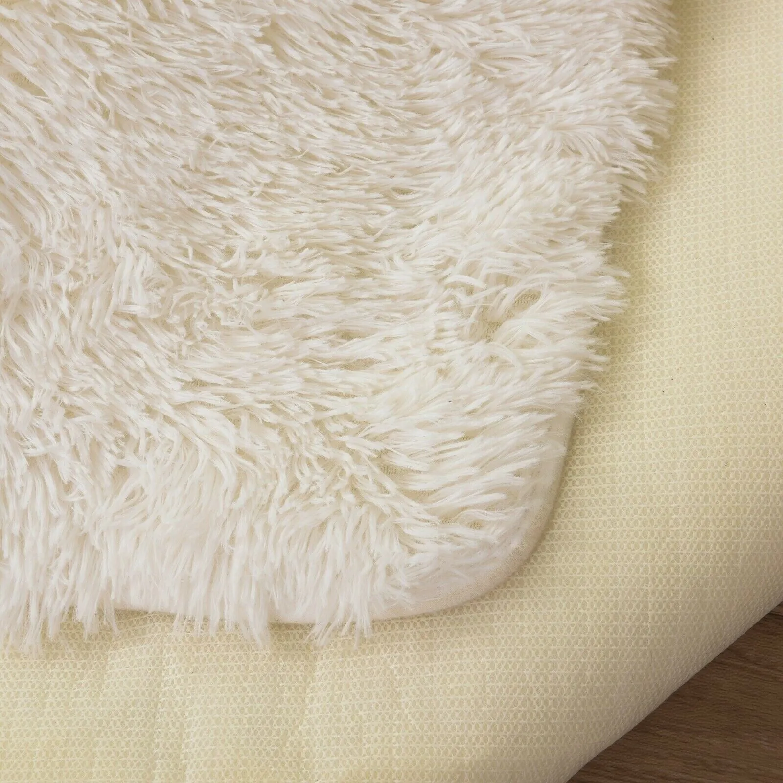 Modern Soft PV Plush Furry Area Rug - Non-Slip Fuzzy Shag - Floor Carpet for Bedroom. Living Room. Nursery - Solid Color