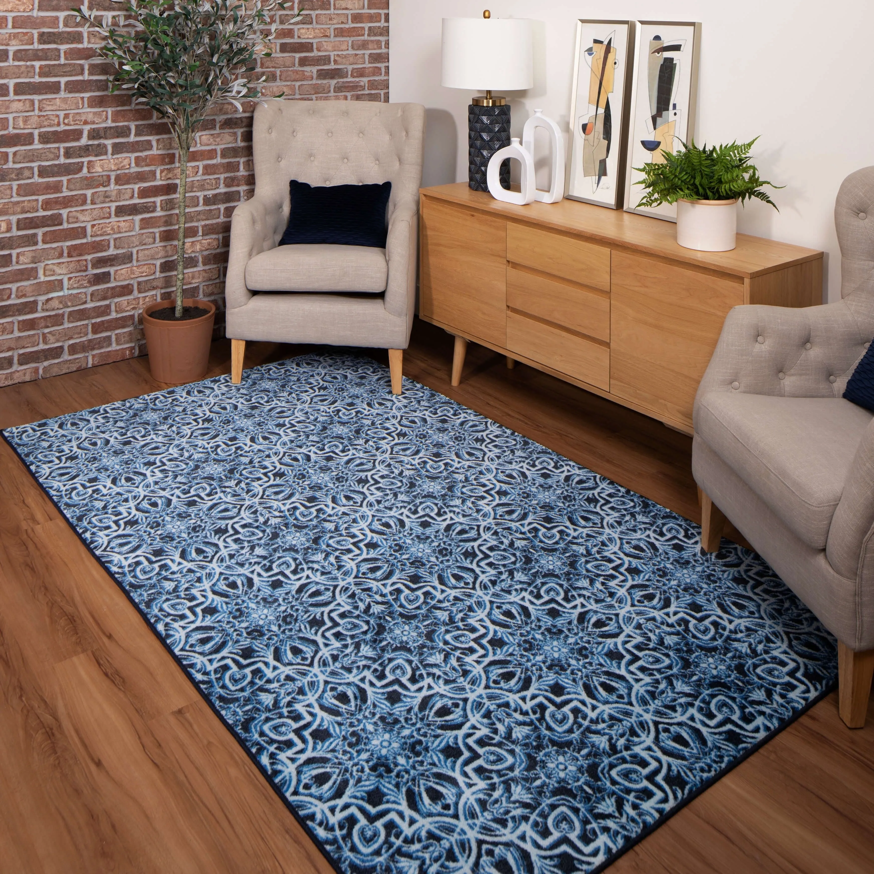 Mohawk Home Amstel Transitional Geometric Area Rug