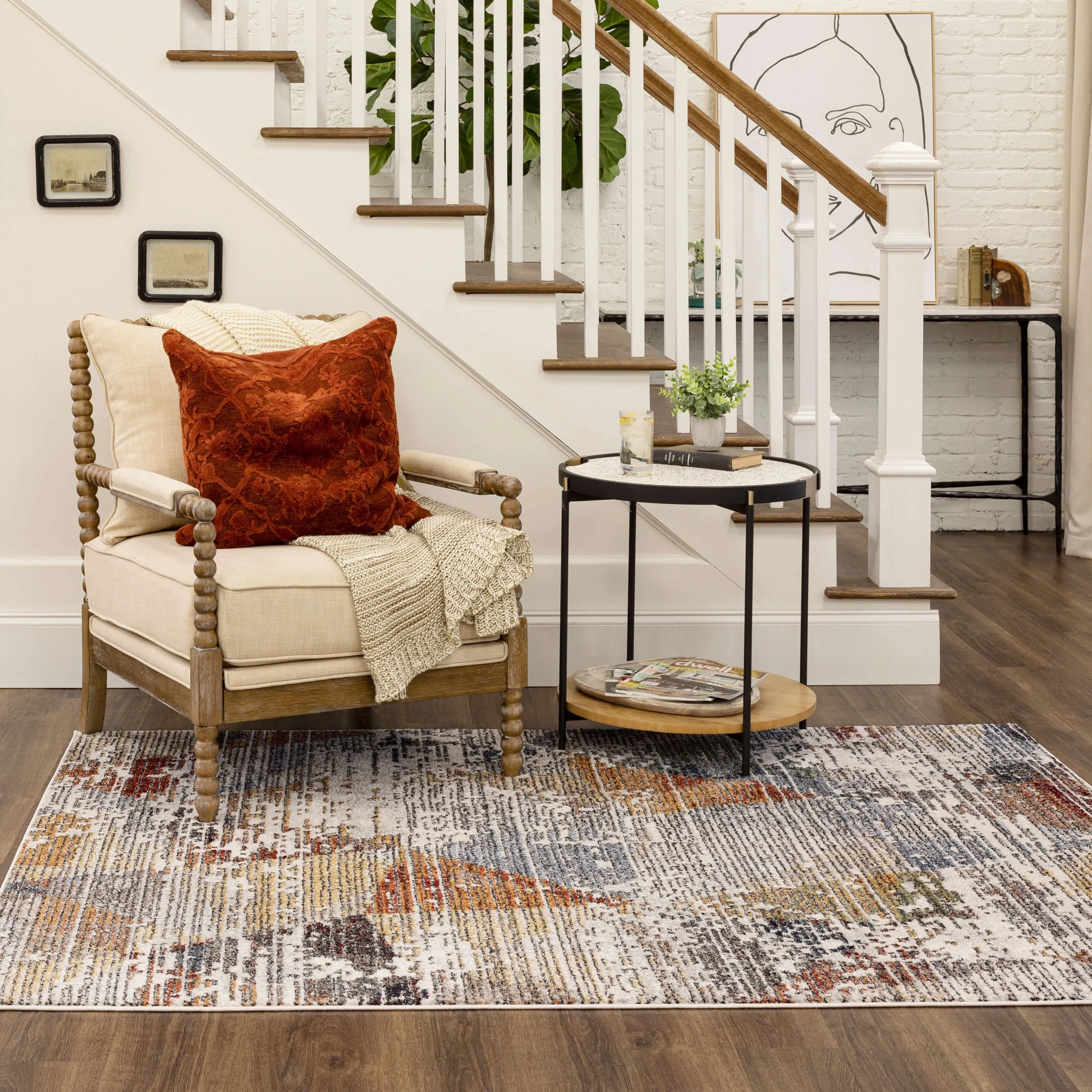 Mohawk Home Anderson Abstract Geometric Striped Contemporary Area Rug