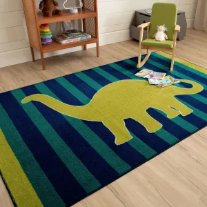 Mohawk Home Friendly Dinosaur Blue/Green Kids Area Rug