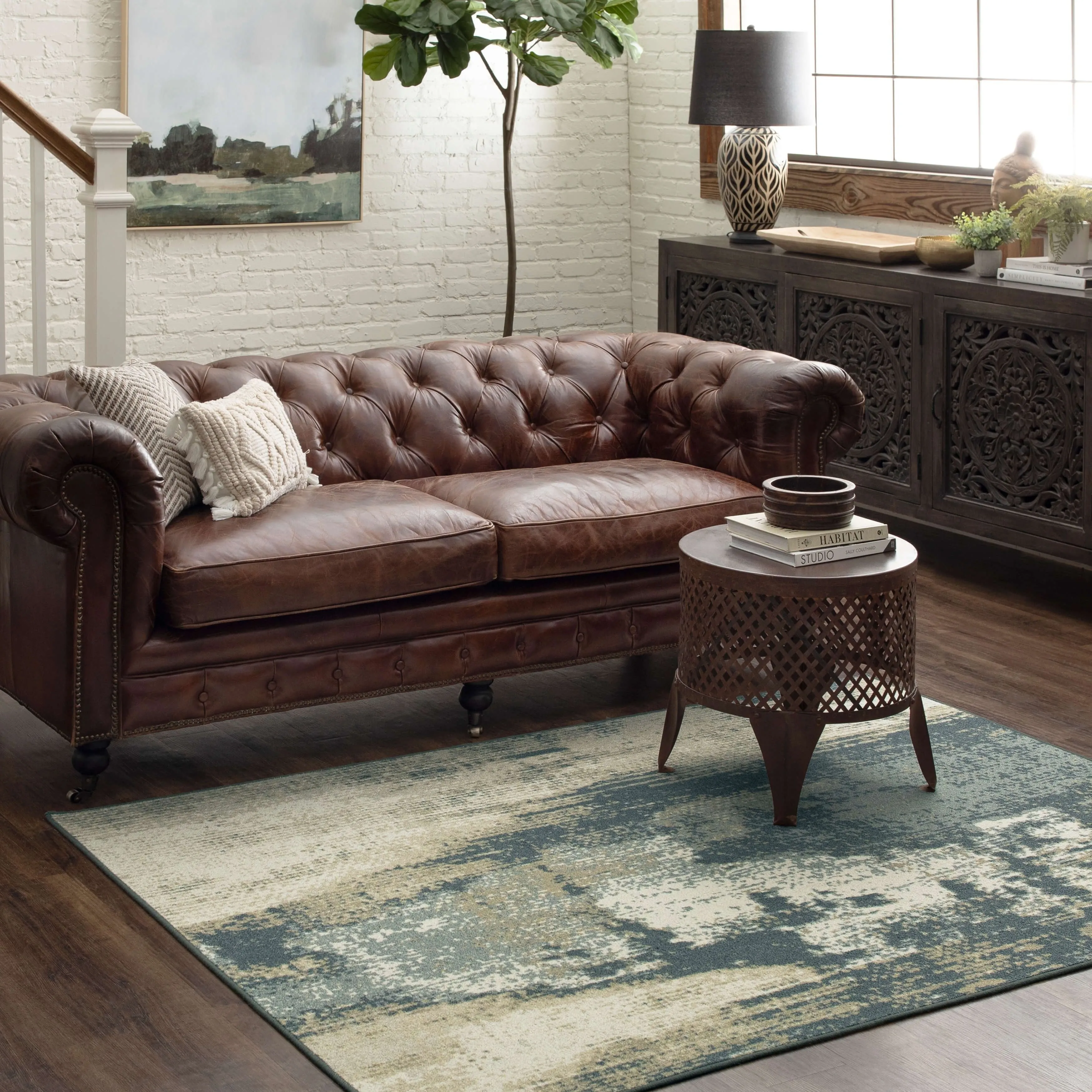 Mohawk Home Milana Abstract Gray Taupe Area Rug