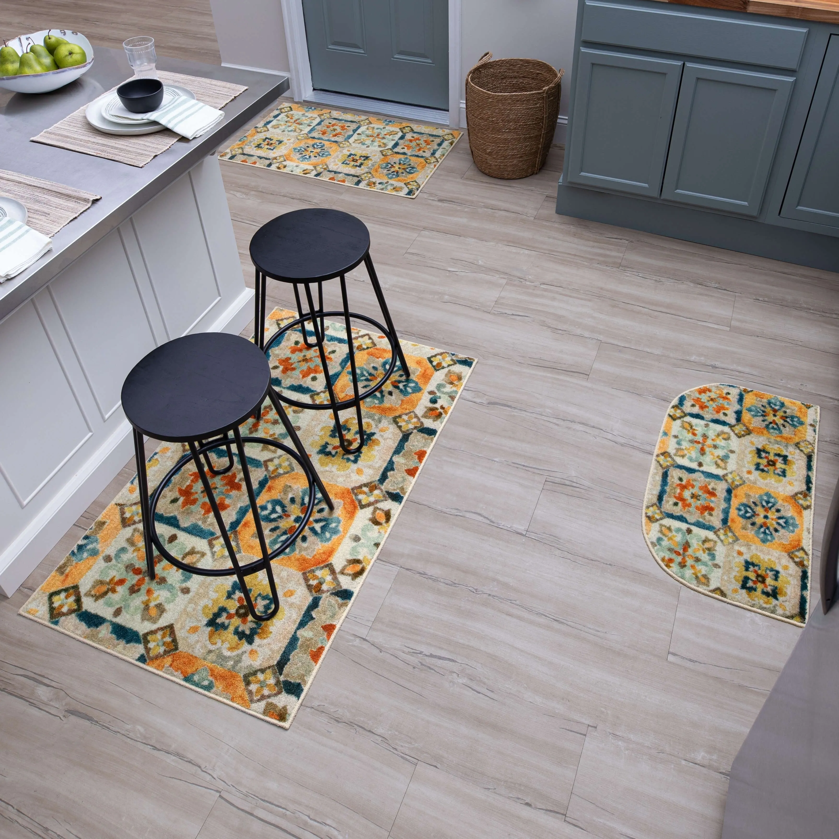 Mohawk Home Watercolor Tiles Accent Kitchen Mat