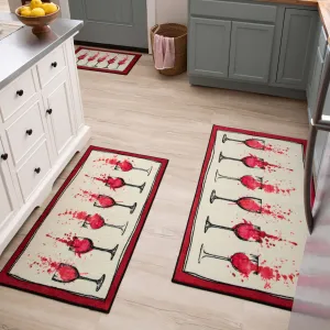 Mohawk Home Watercolor Wine Kitchen Kitchen Mat