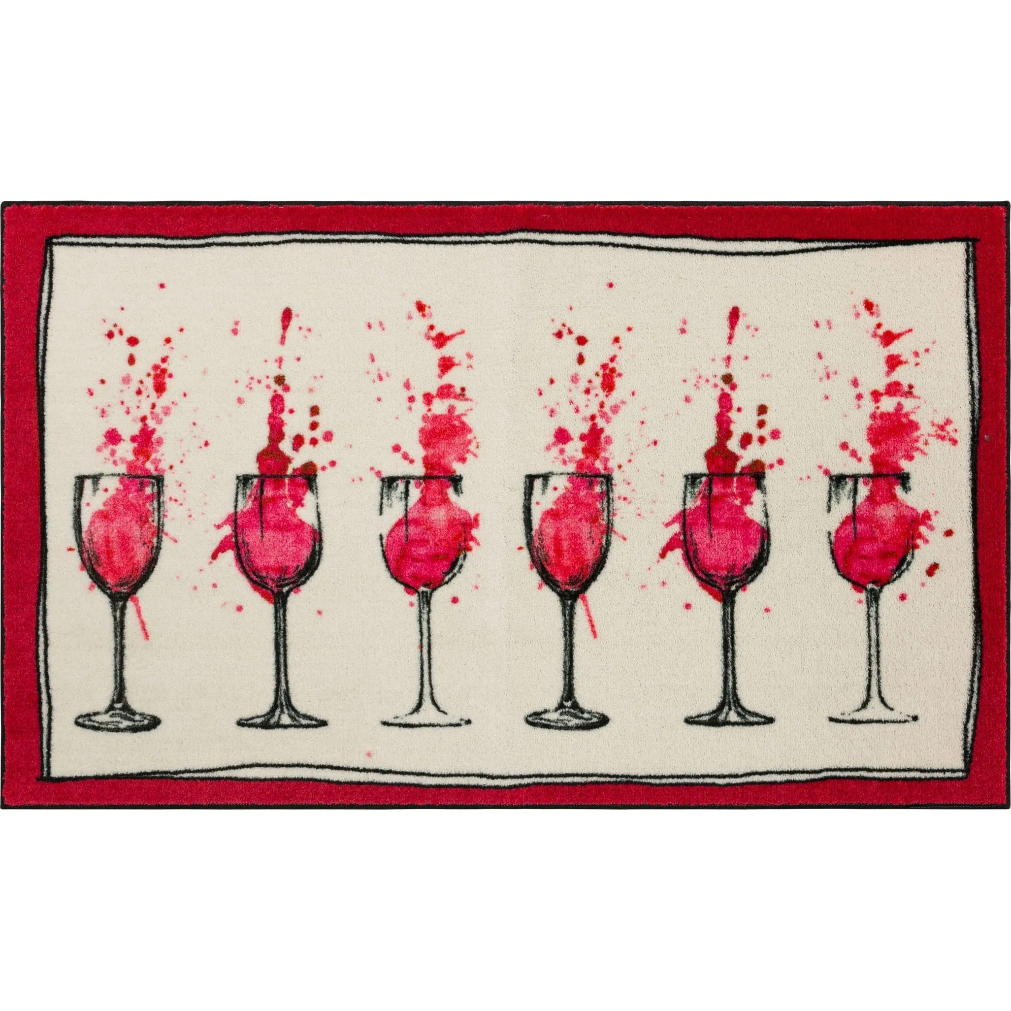Mohawk Home Watercolor Wine Kitchen Kitchen Mat