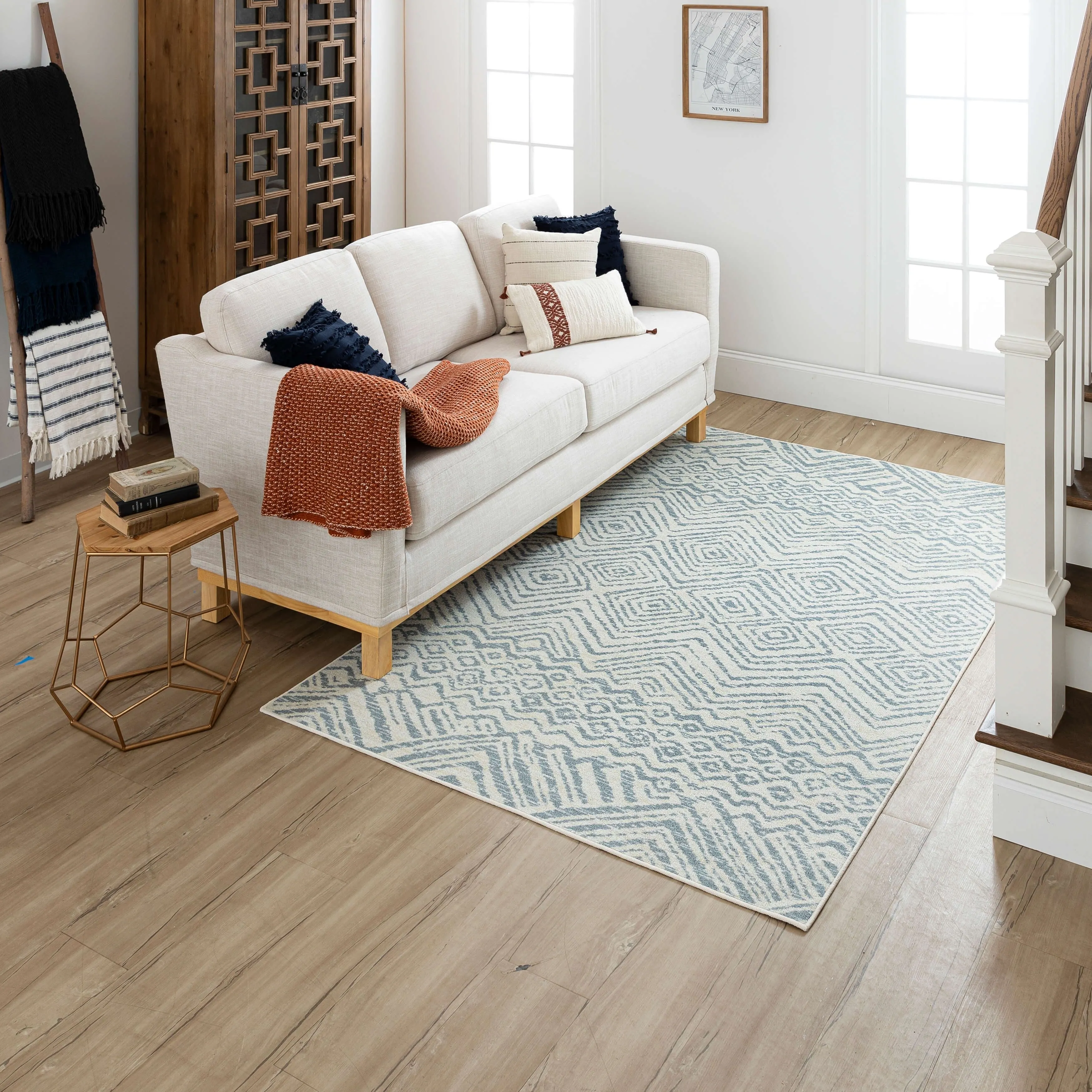 Mohawk Home Zig Zag Tribal Stripe Area Rug