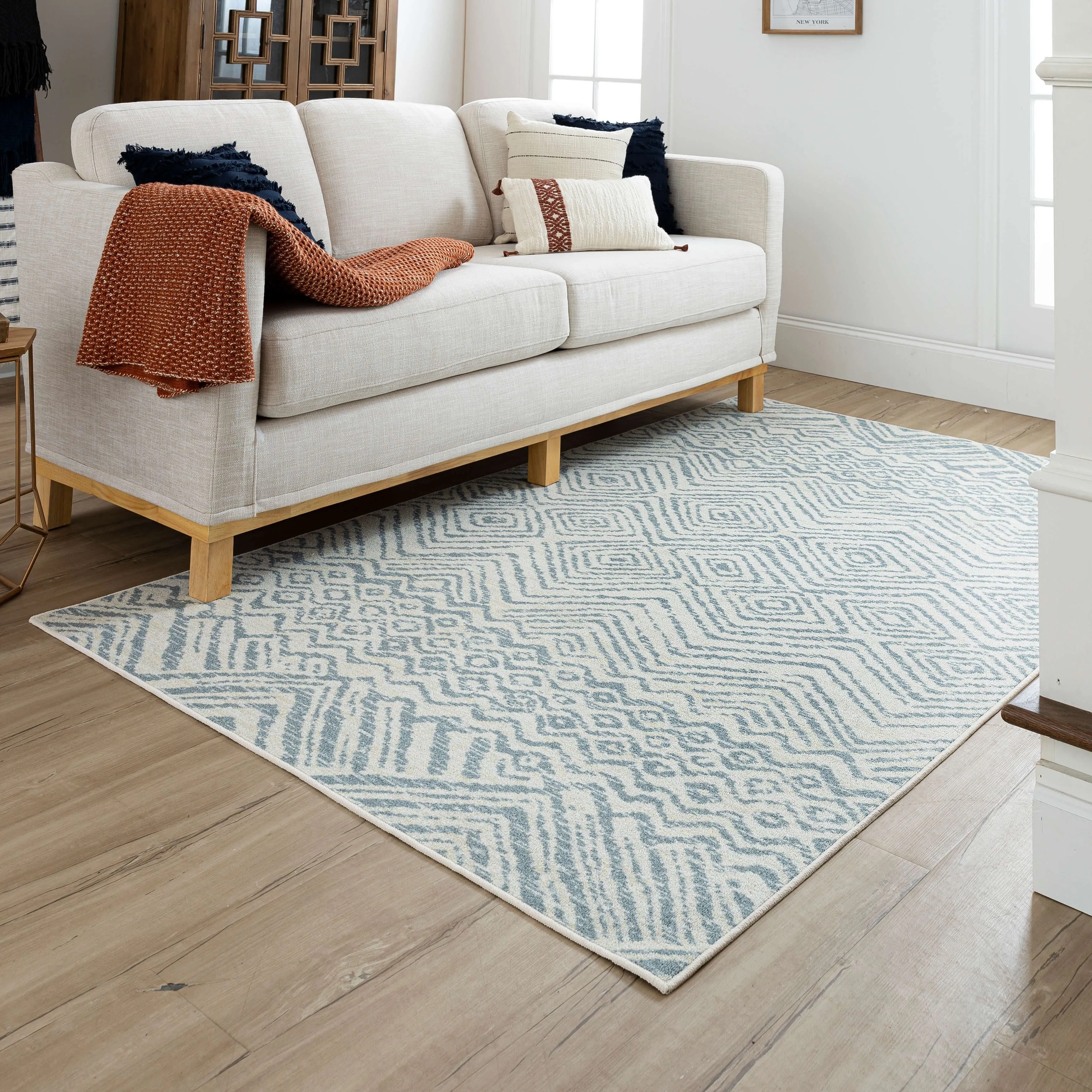 Mohawk Home Zig Zag Tribal Stripe Area Rug