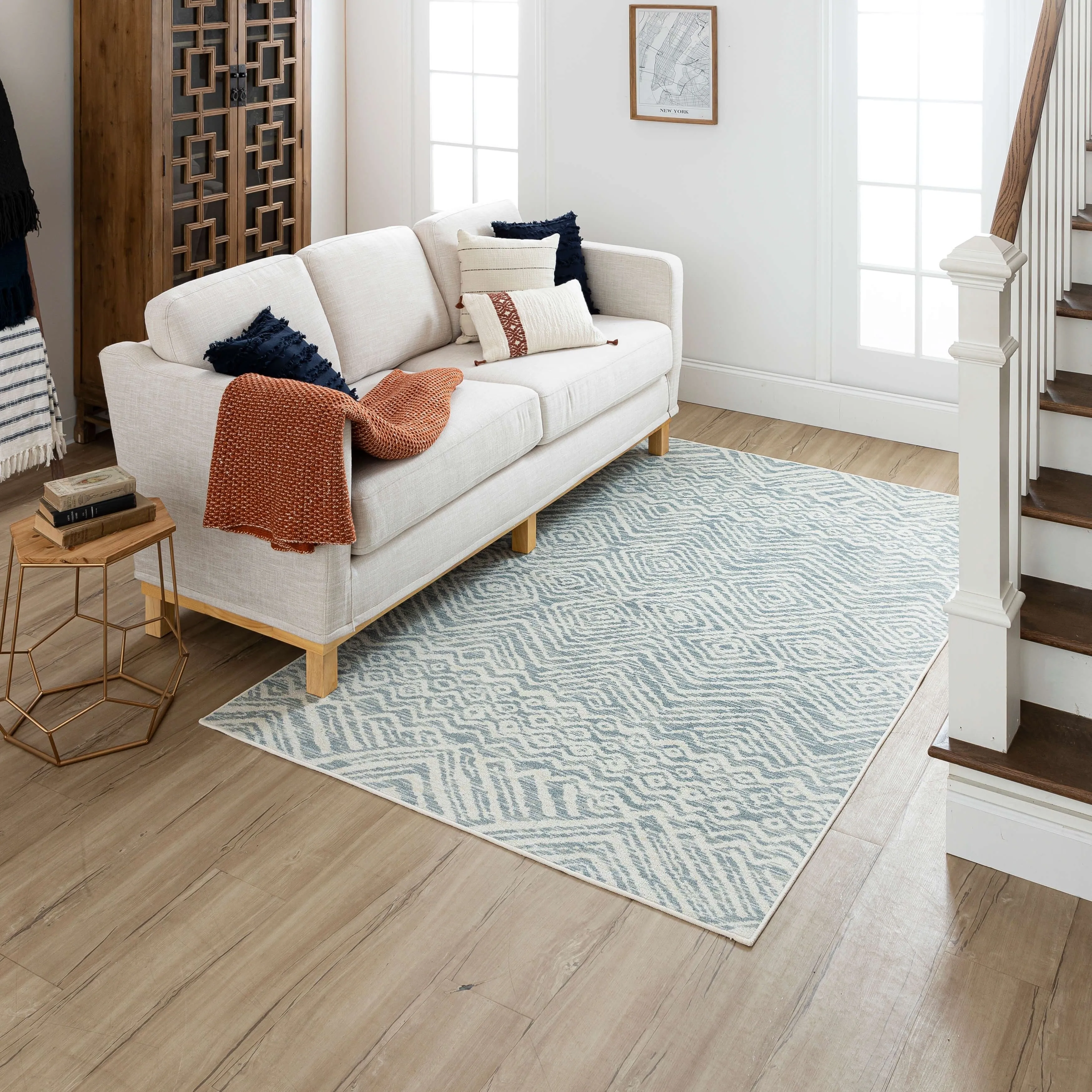 Mohawk Home Zig Zag Tribal Stripe Area Rug