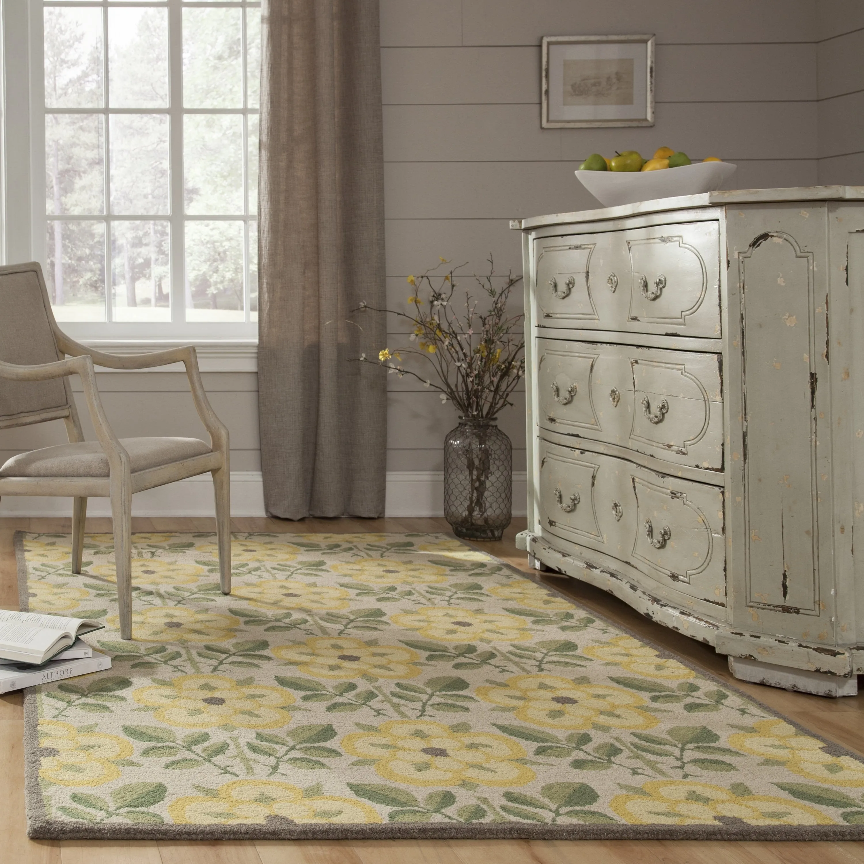 Momeni Newport Hand Tufted Wool Contemporary Floral Area Rug
