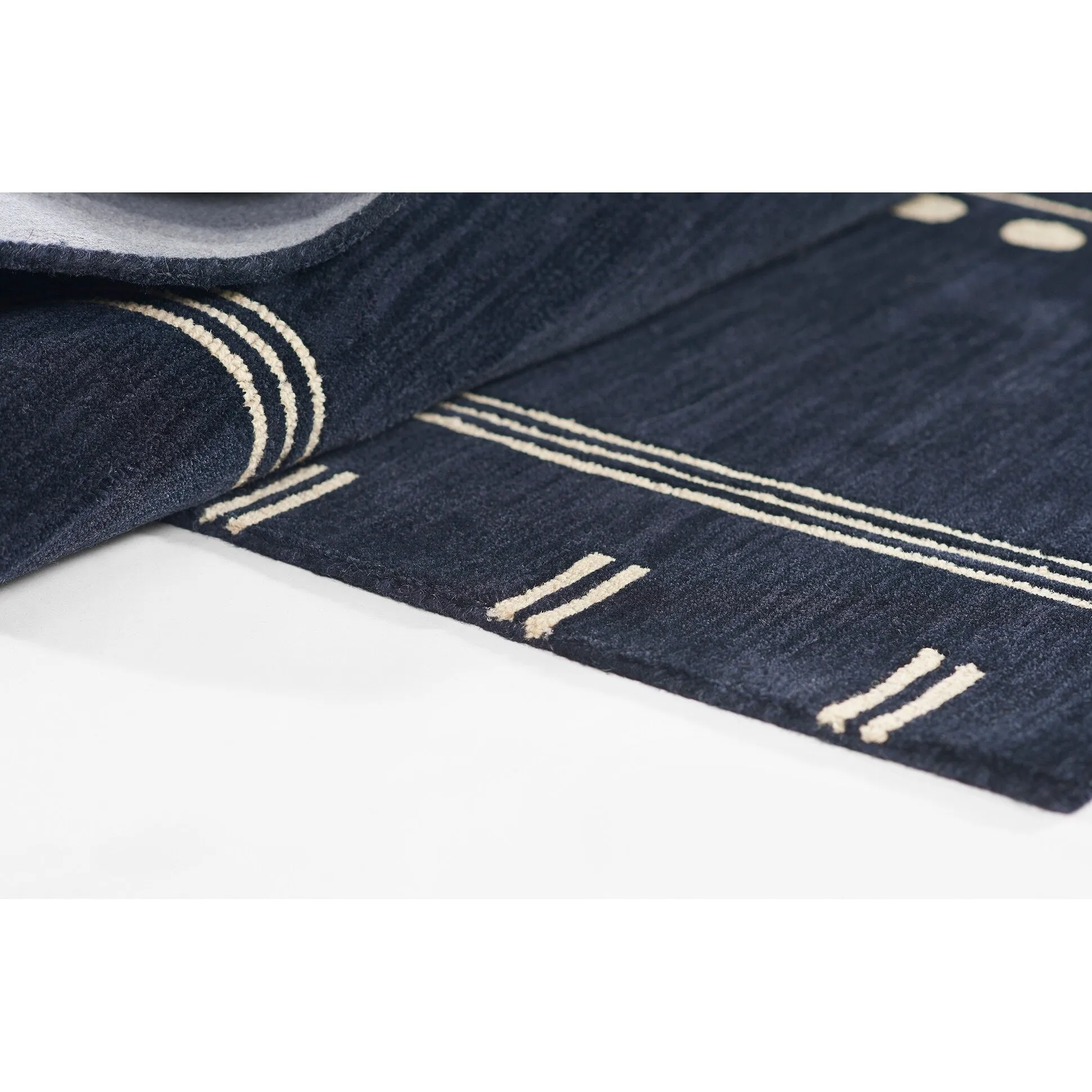Momeni Simba Navy Geometric Wool Area Rug