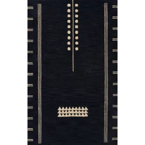 Momeni Simba Navy Geometric Wool Area Rug