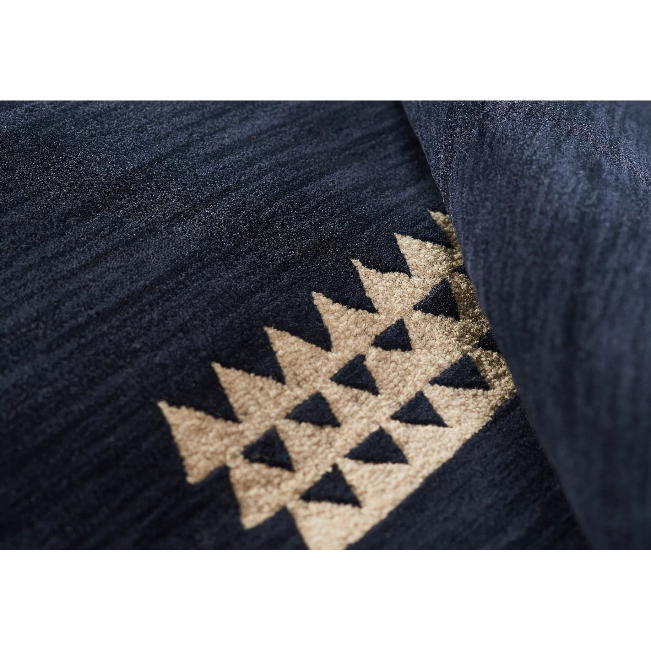 Momeni Simba Navy Geometric Wool Area Rug