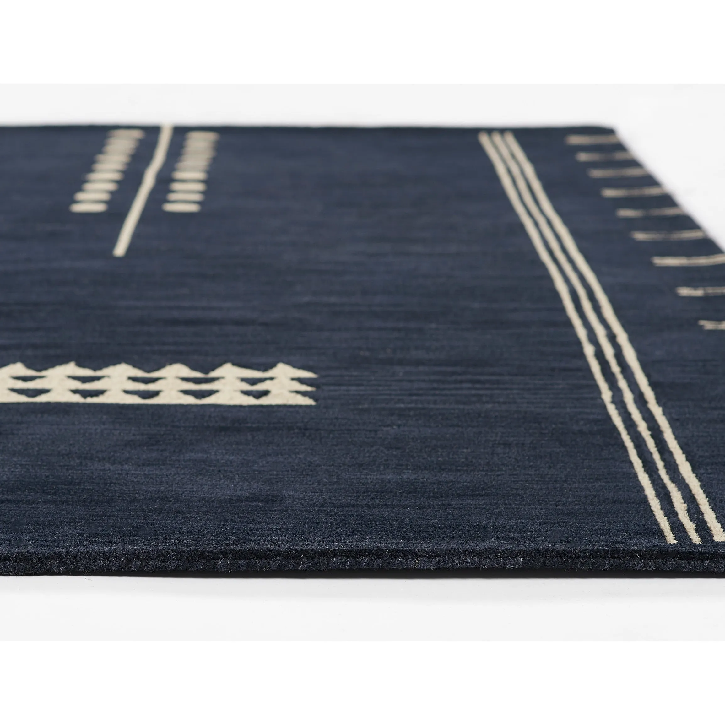 Momeni Simba Navy Geometric Wool Area Rug