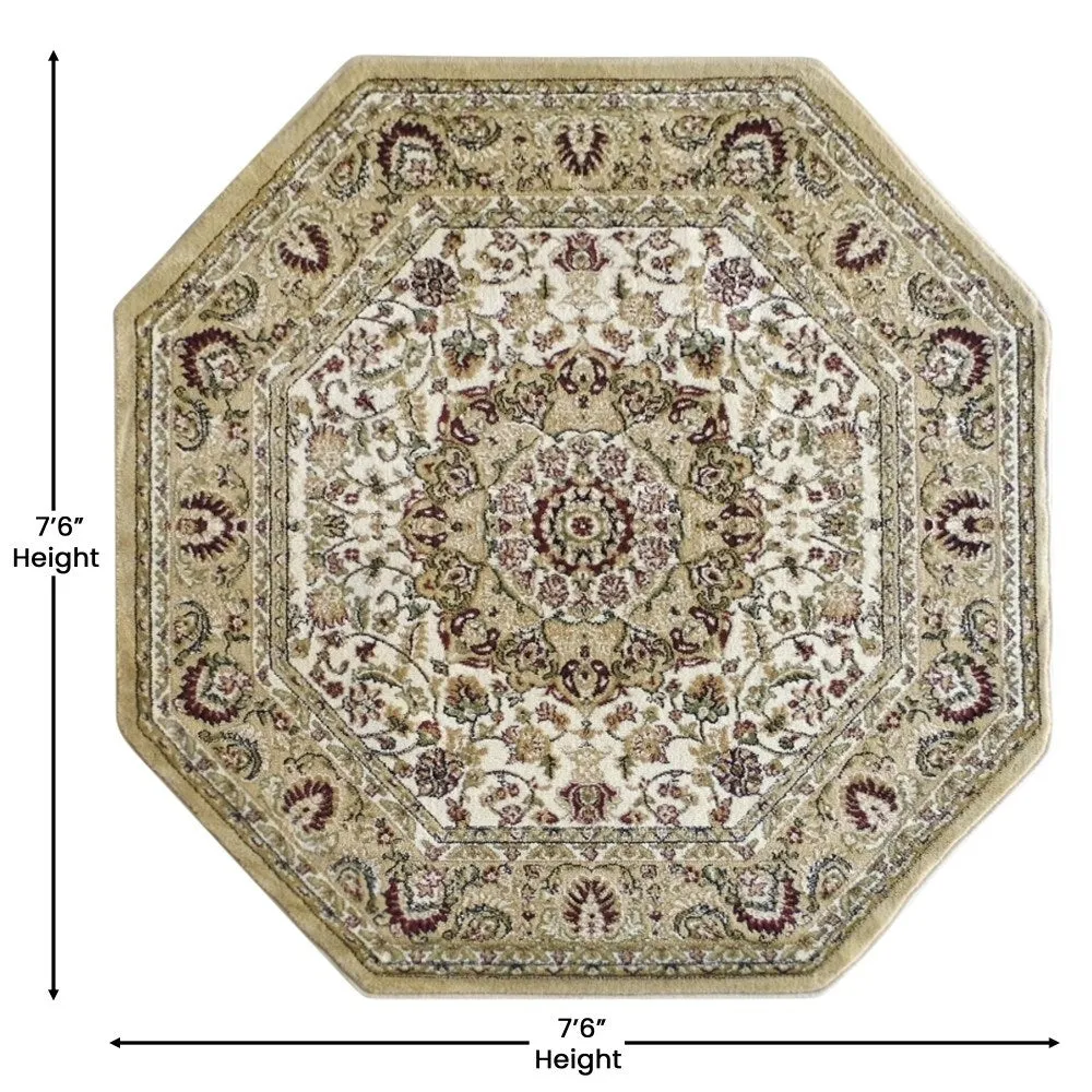 Multipurpose Persian Style Olefin Medallion Motif Area Rug