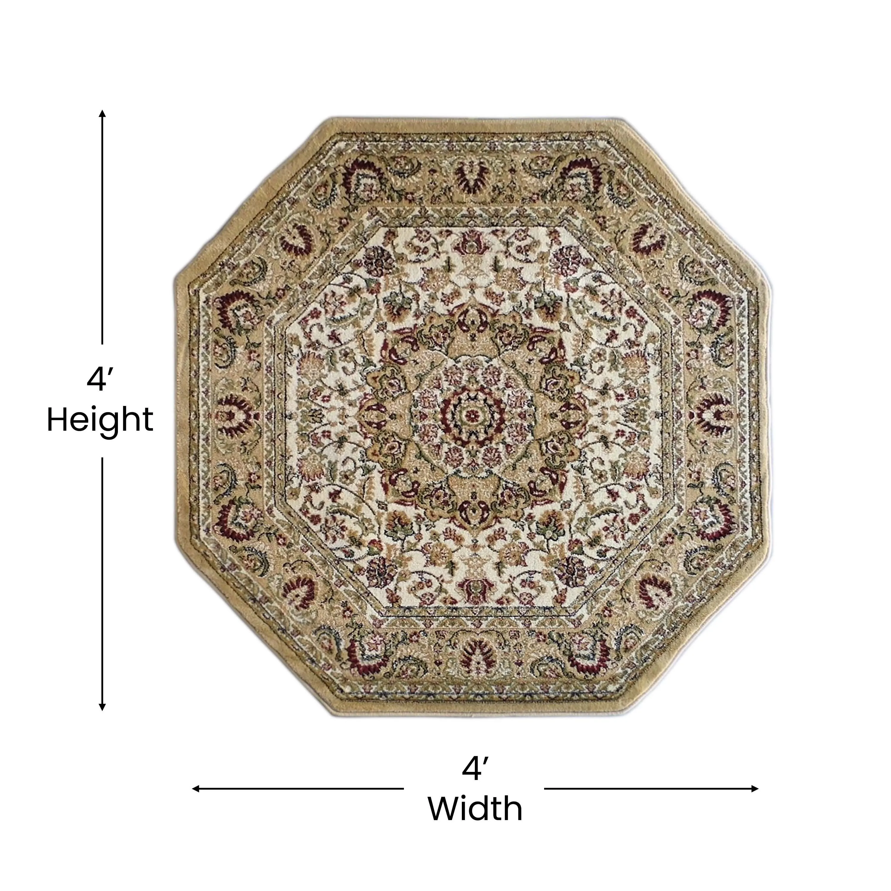 Multipurpose Persian Style Olefin Medallion Motif Area Rug