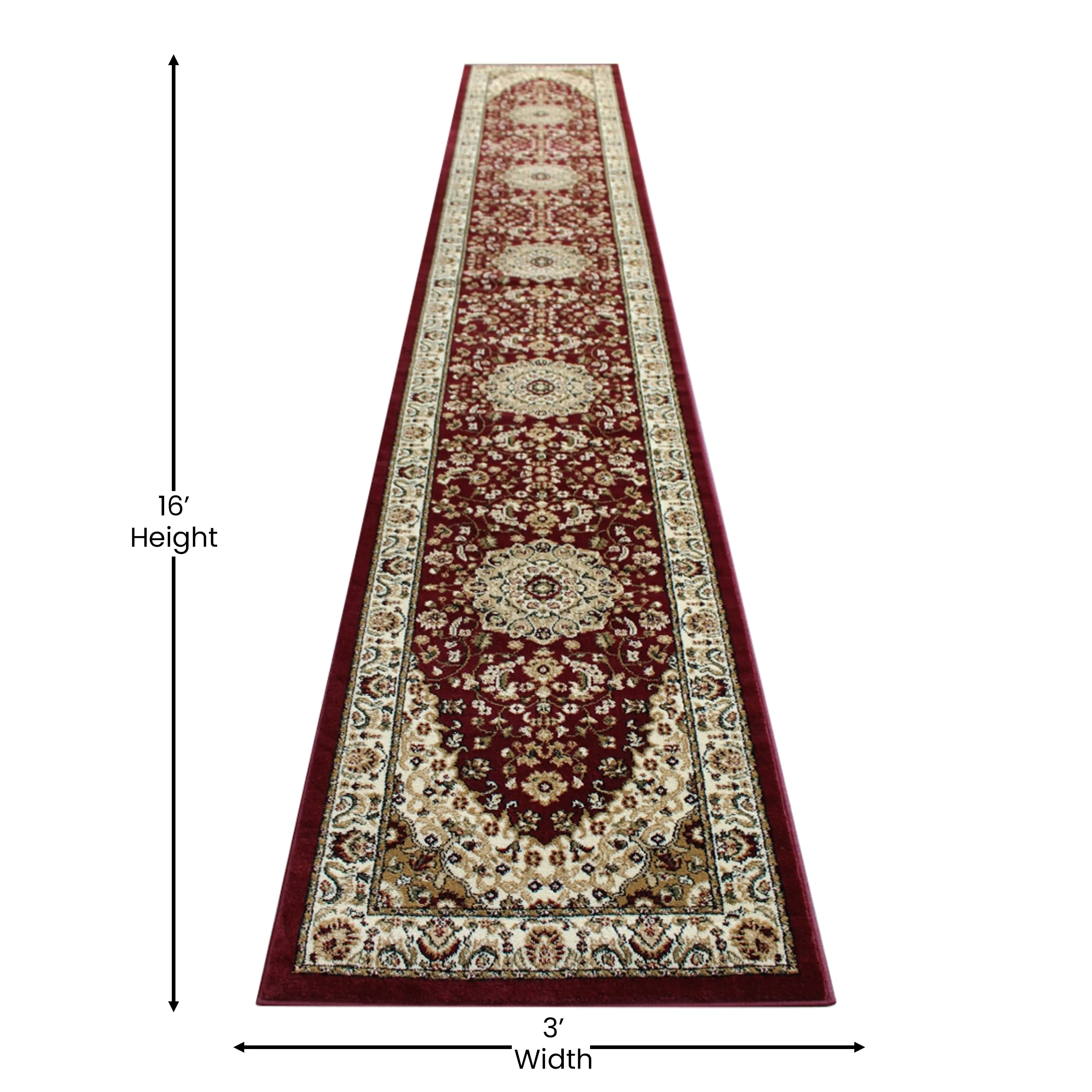 Multipurpose Persian Style Olefin Medallion Motif Area Rug