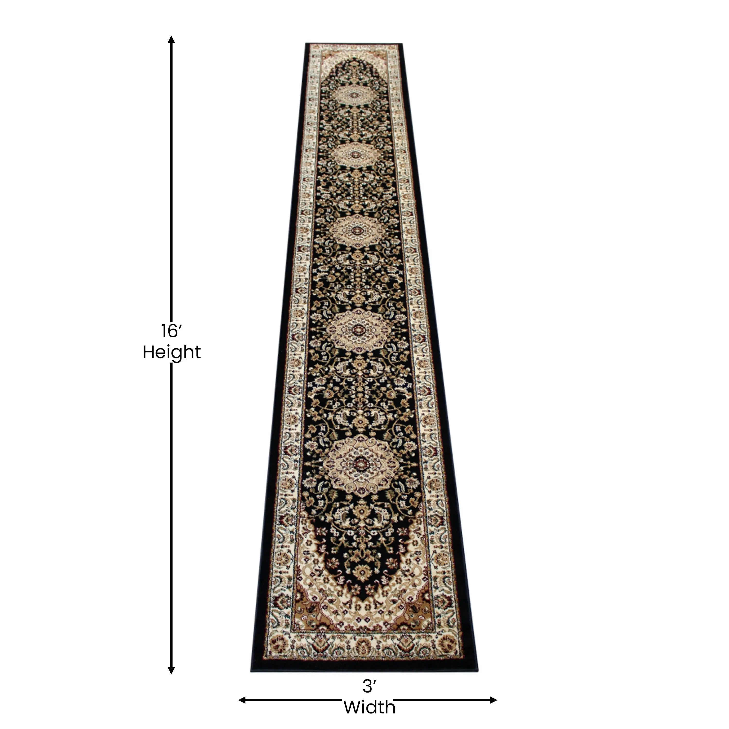 Multipurpose Persian Style Olefin Medallion Motif Area Rug