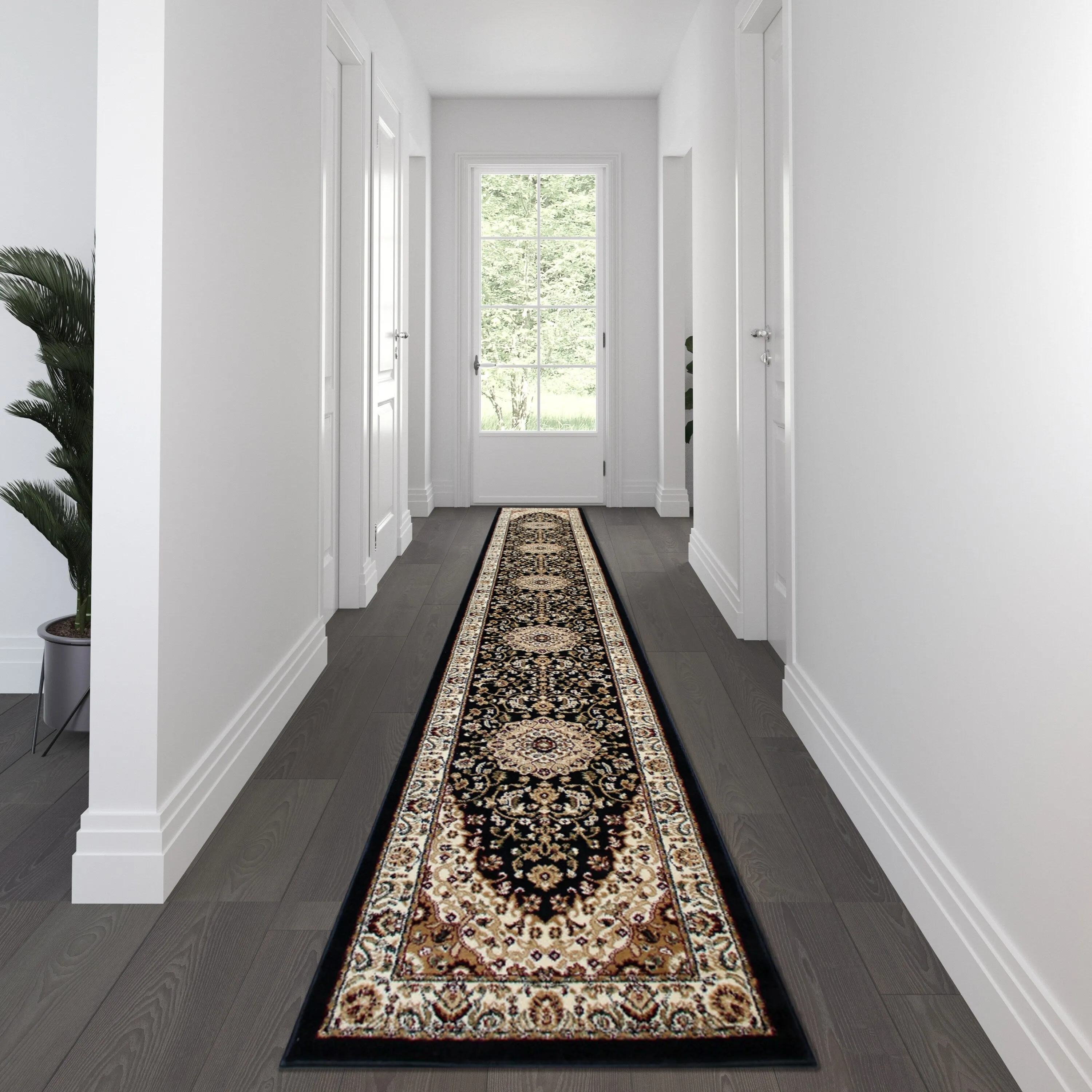 Multipurpose Persian Style Olefin Medallion Motif Area Rug