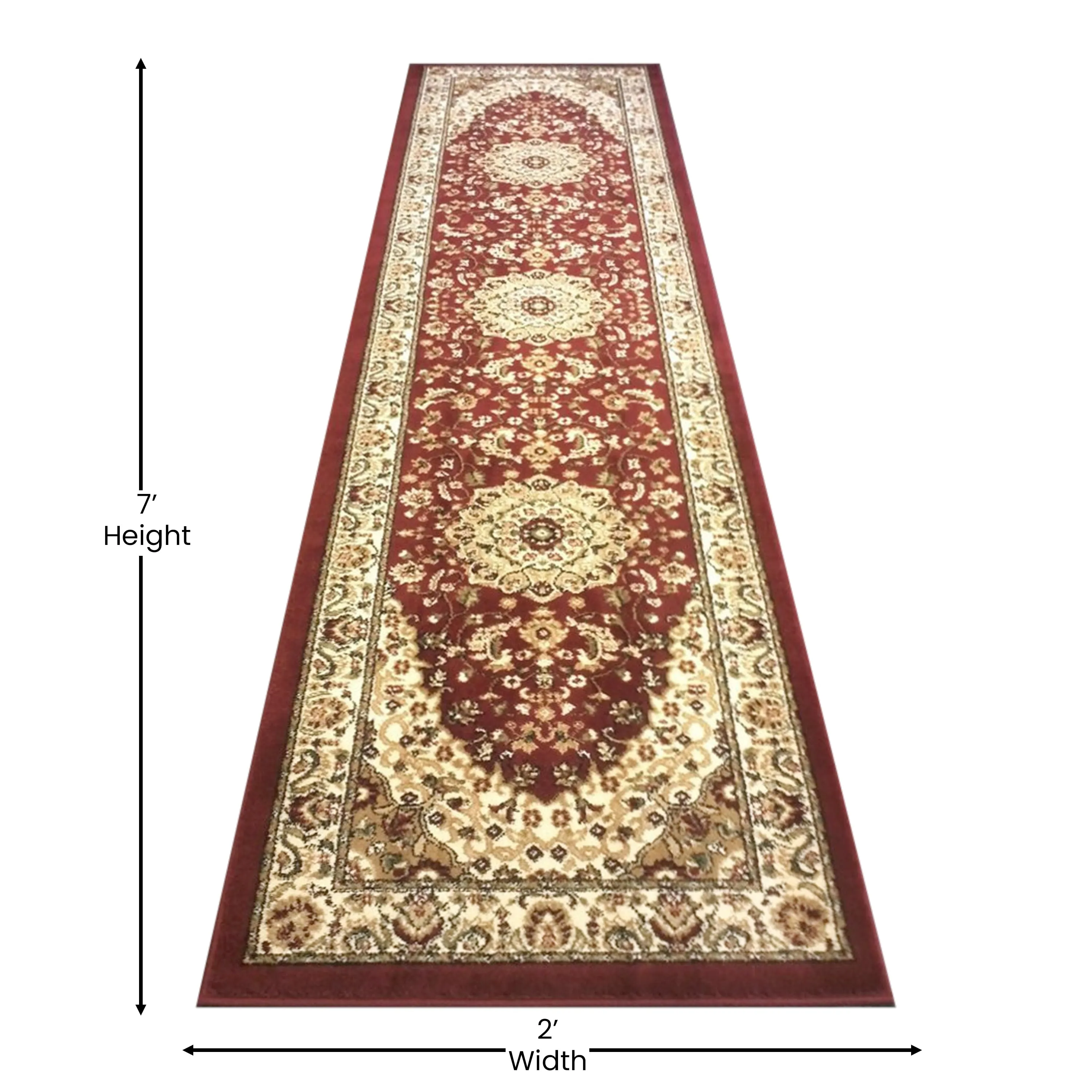 Multipurpose Persian Style Olefin Medallion Motif Area Rug