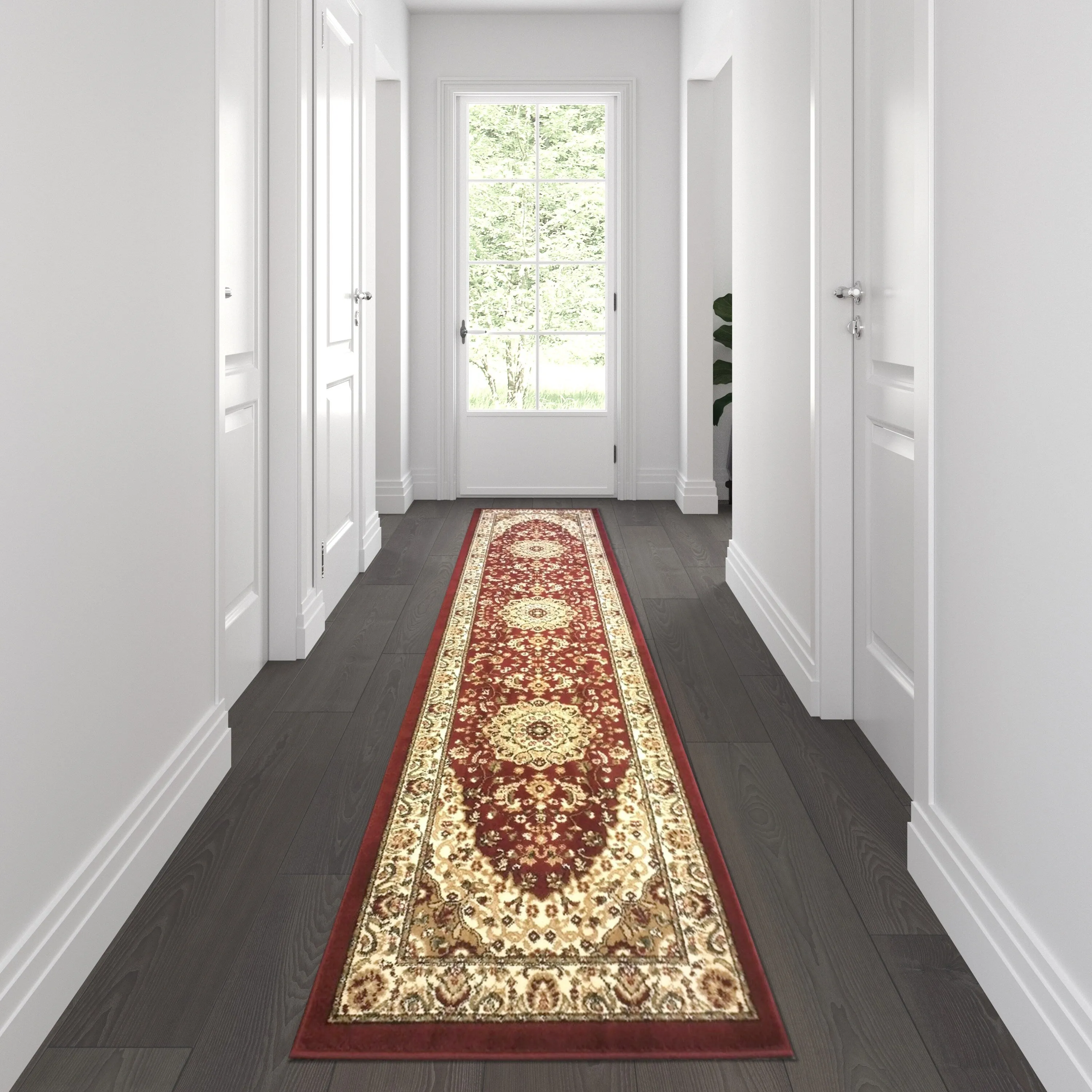 Multipurpose Persian Style Olefin Medallion Motif Area Rug