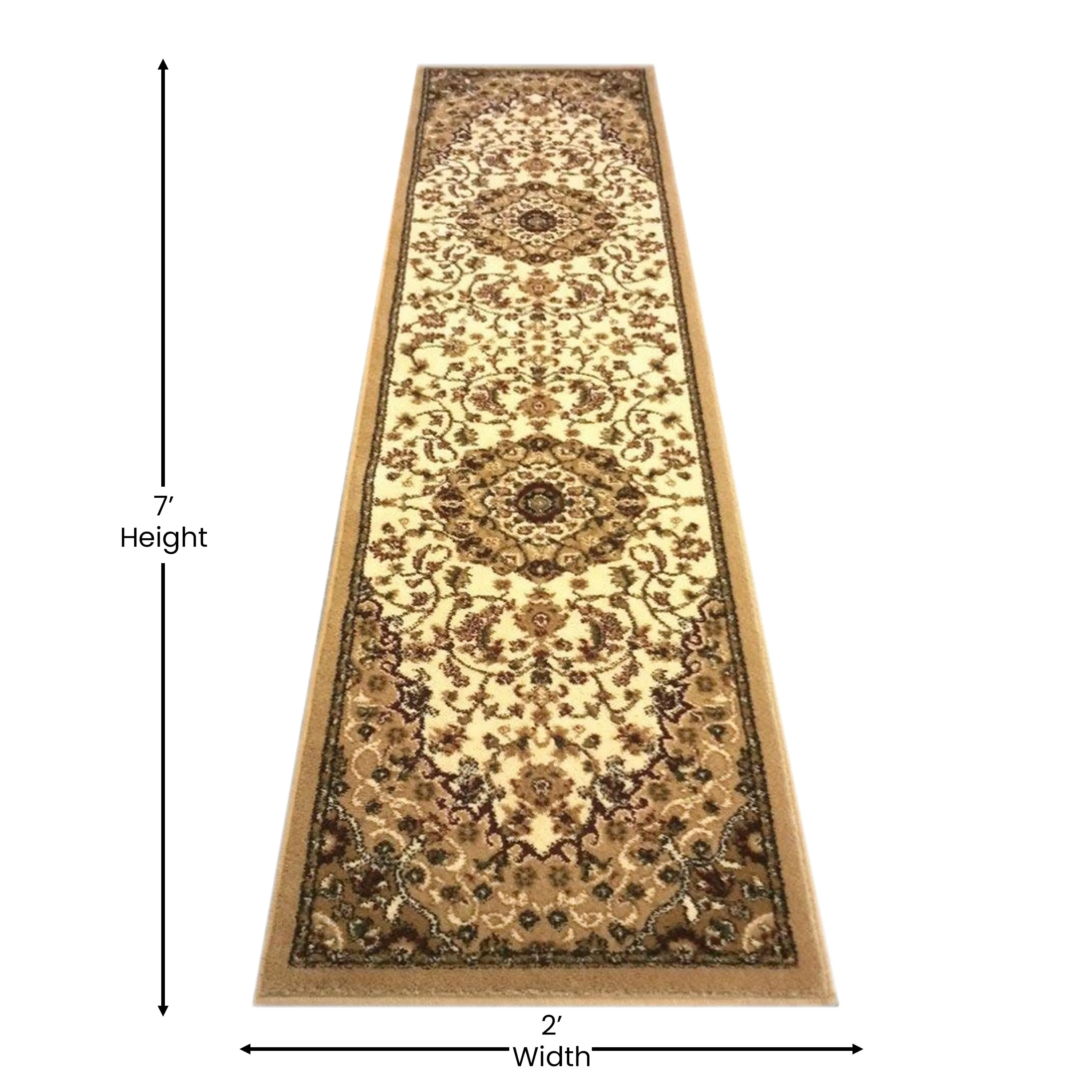 Multipurpose Persian Style Olefin Medallion Motif Area Rug