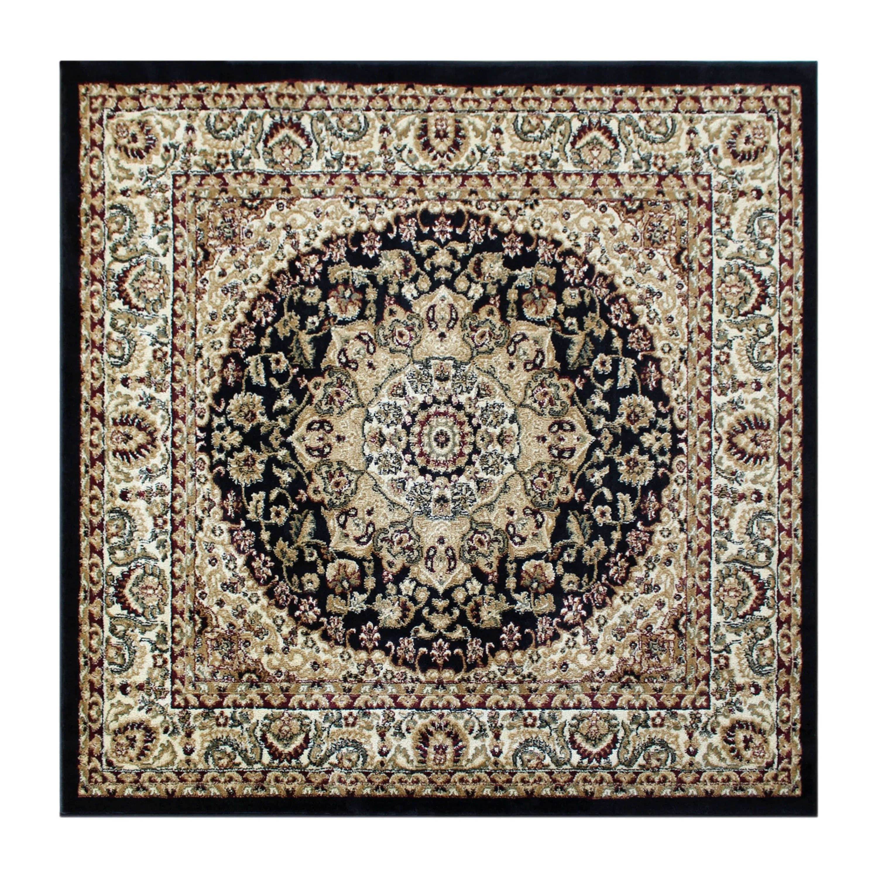 Multipurpose Persian Style Olefin Medallion Motif Area Rug