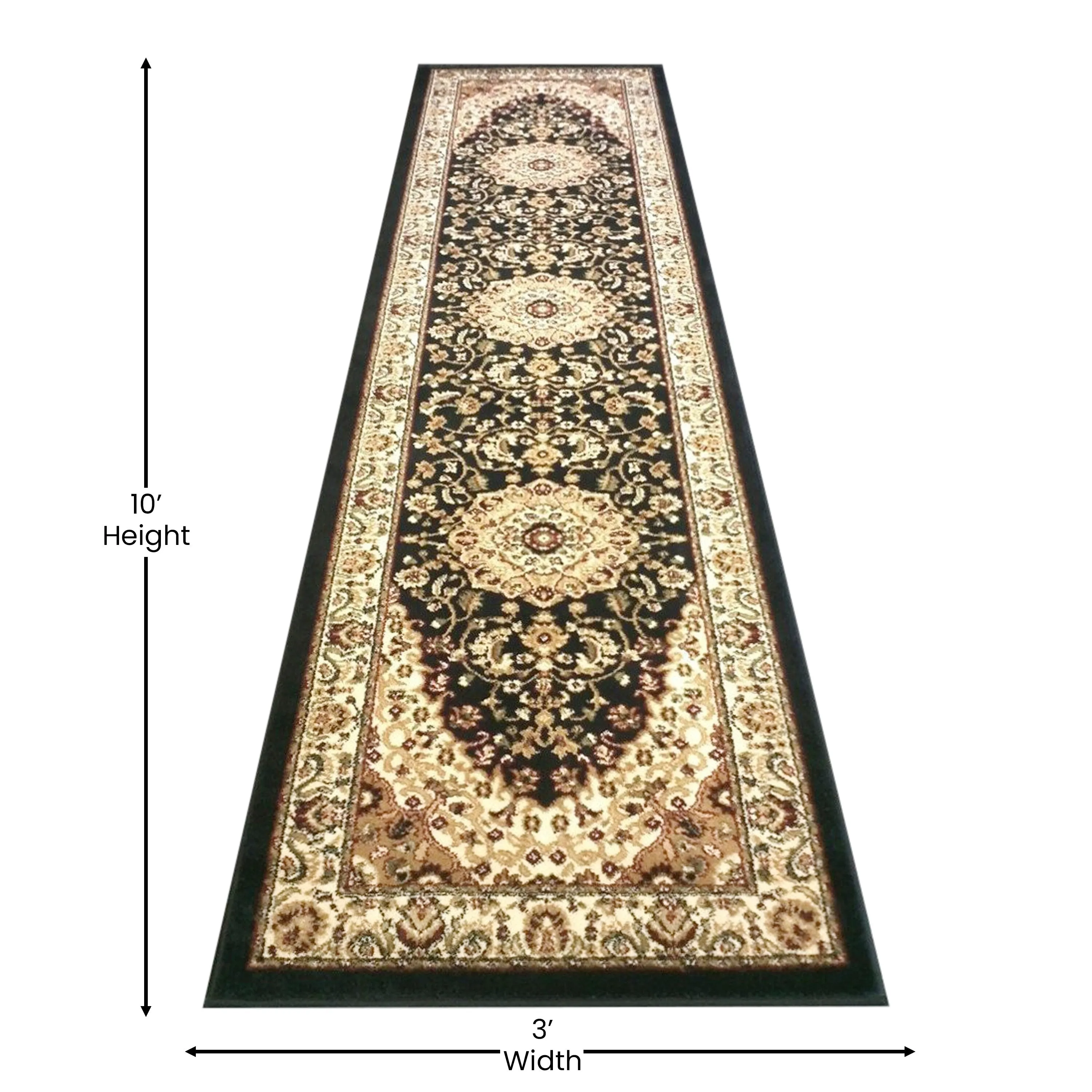 Multipurpose Persian Style Olefin Medallion Motif Area Rug