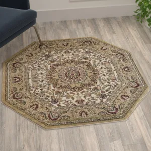 Multipurpose Persian Style Olefin Medallion Motif Area Rug