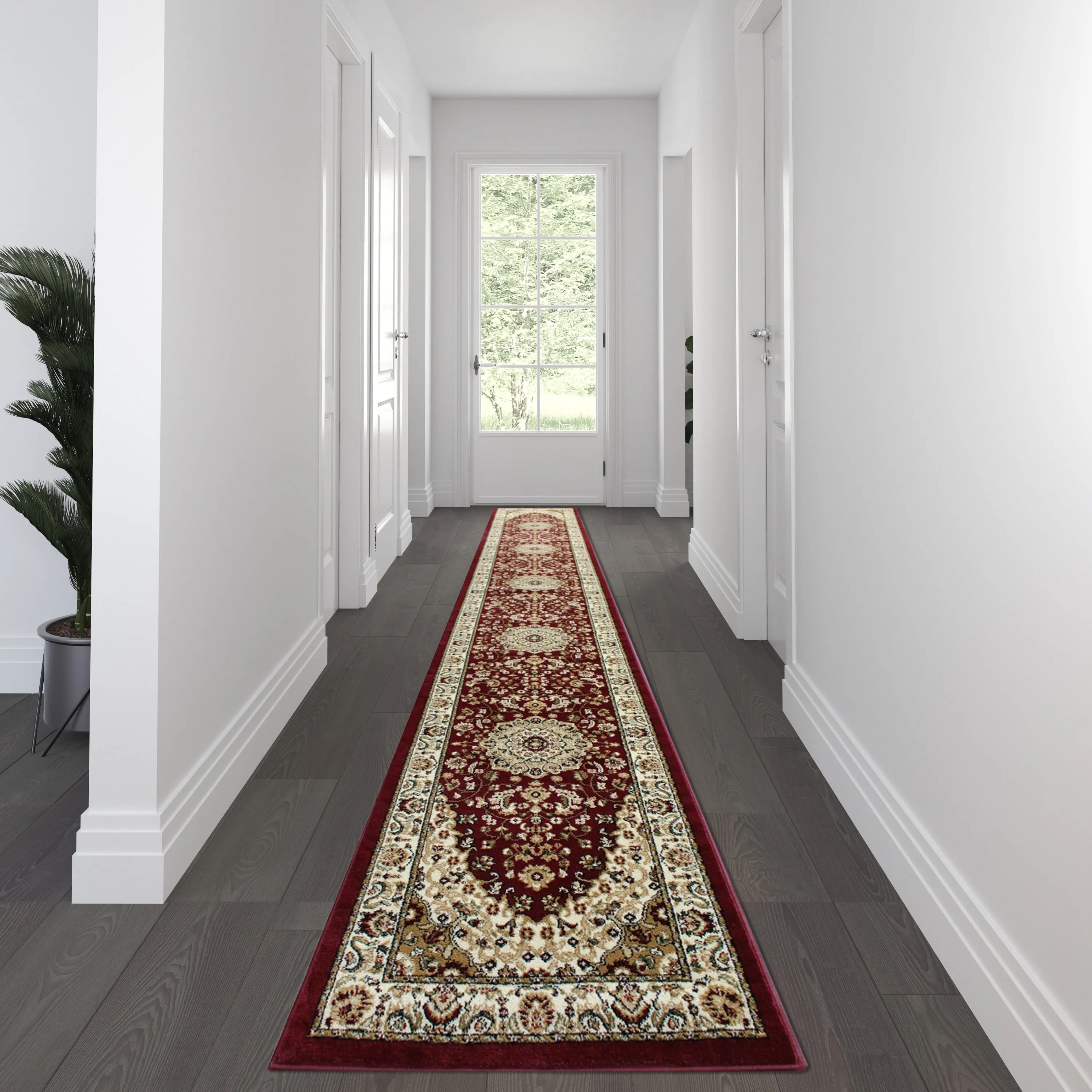 Multipurpose Persian Style Olefin Medallion Motif Area Rug