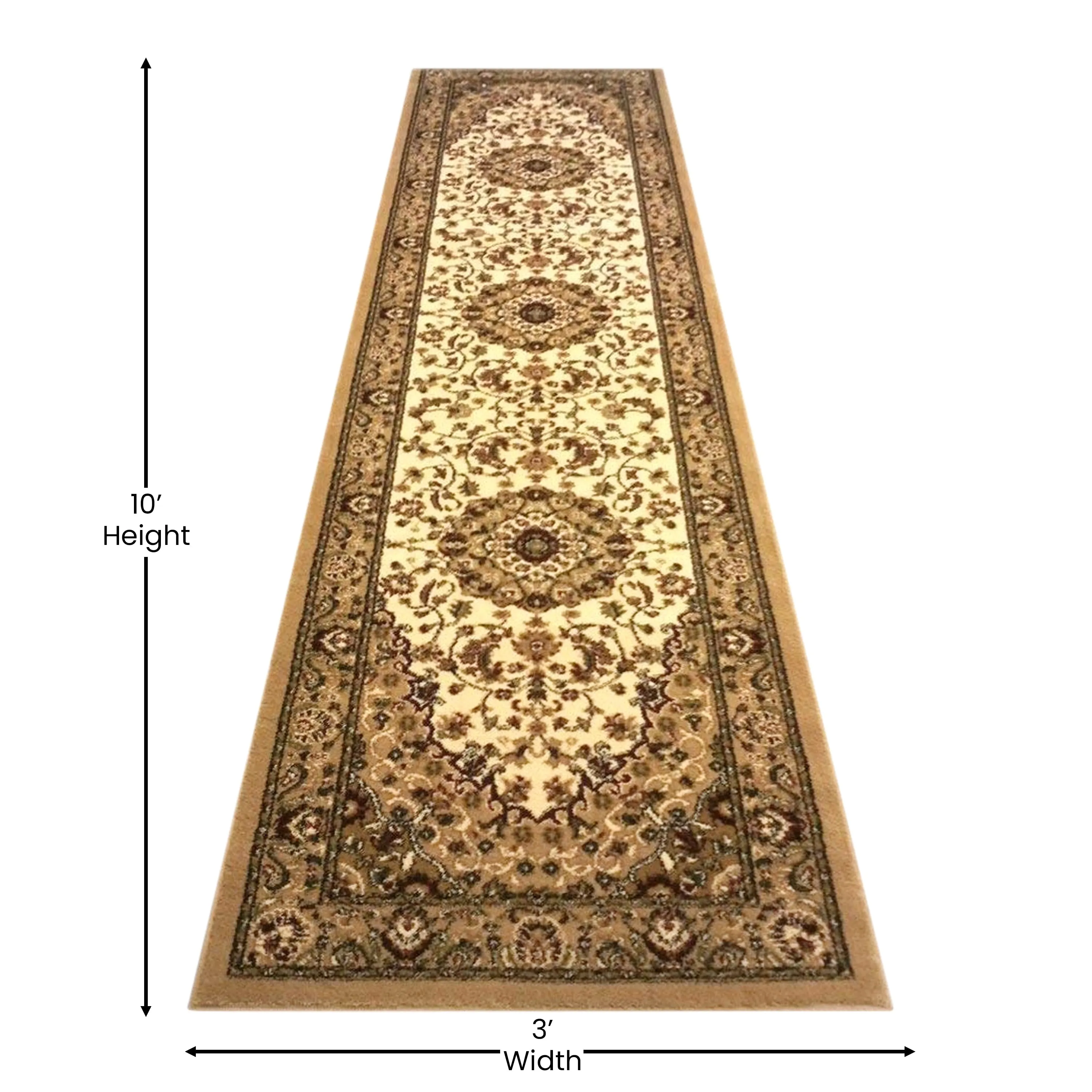 Multipurpose Persian Style Olefin Medallion Motif Area Rug