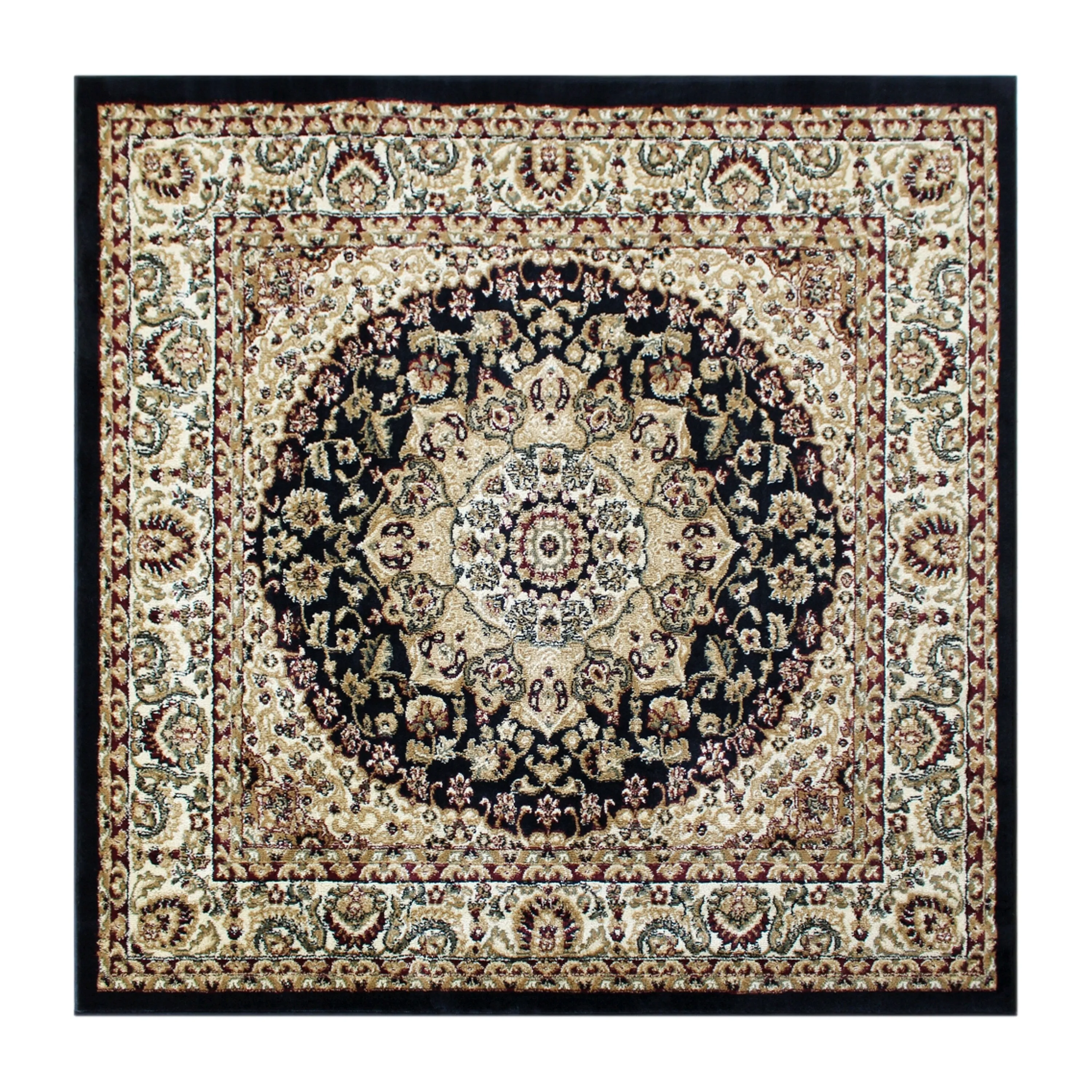 Multipurpose Persian Style Olefin Medallion Motif Area Rug