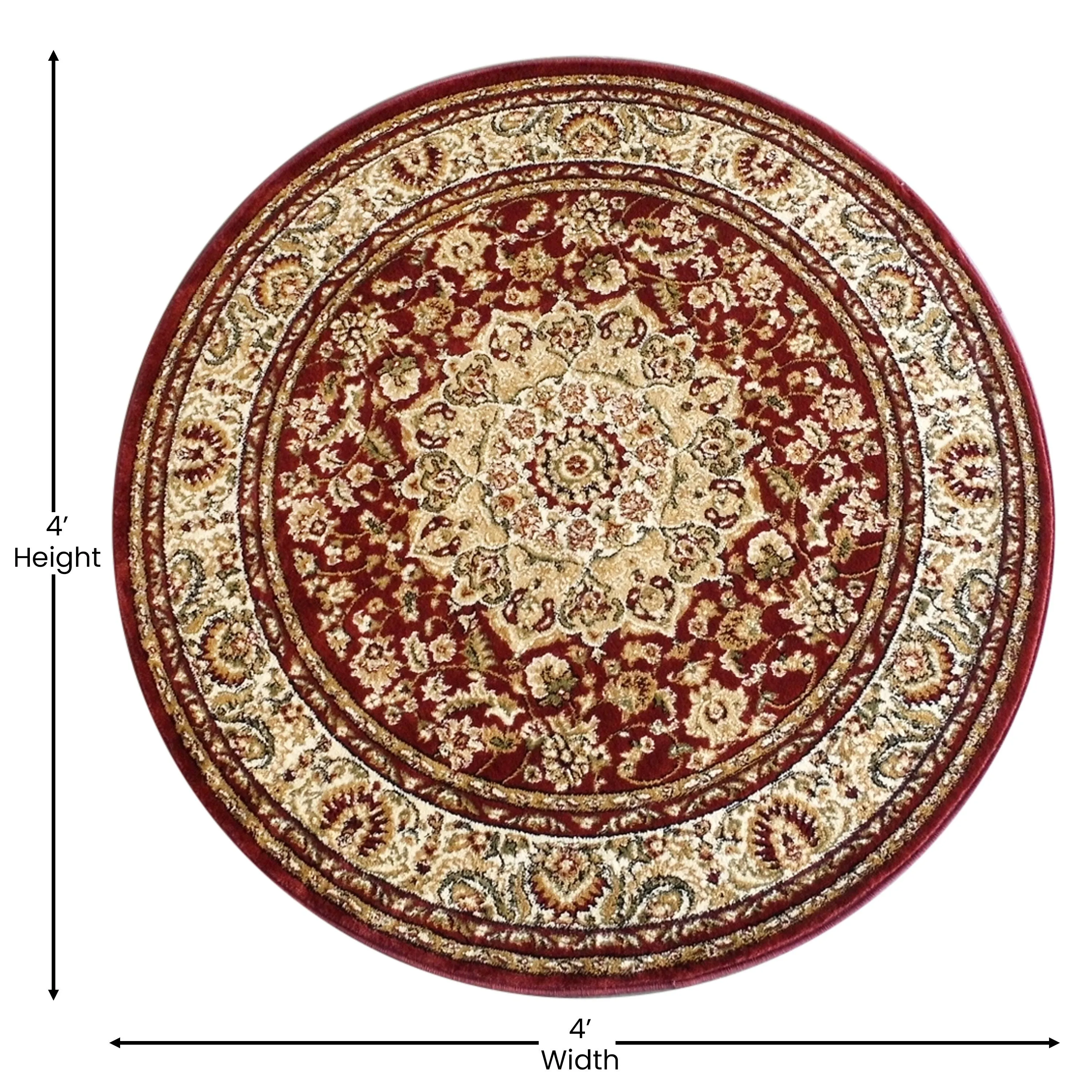 Multipurpose Persian Style Olefin Medallion Motif Area Rug