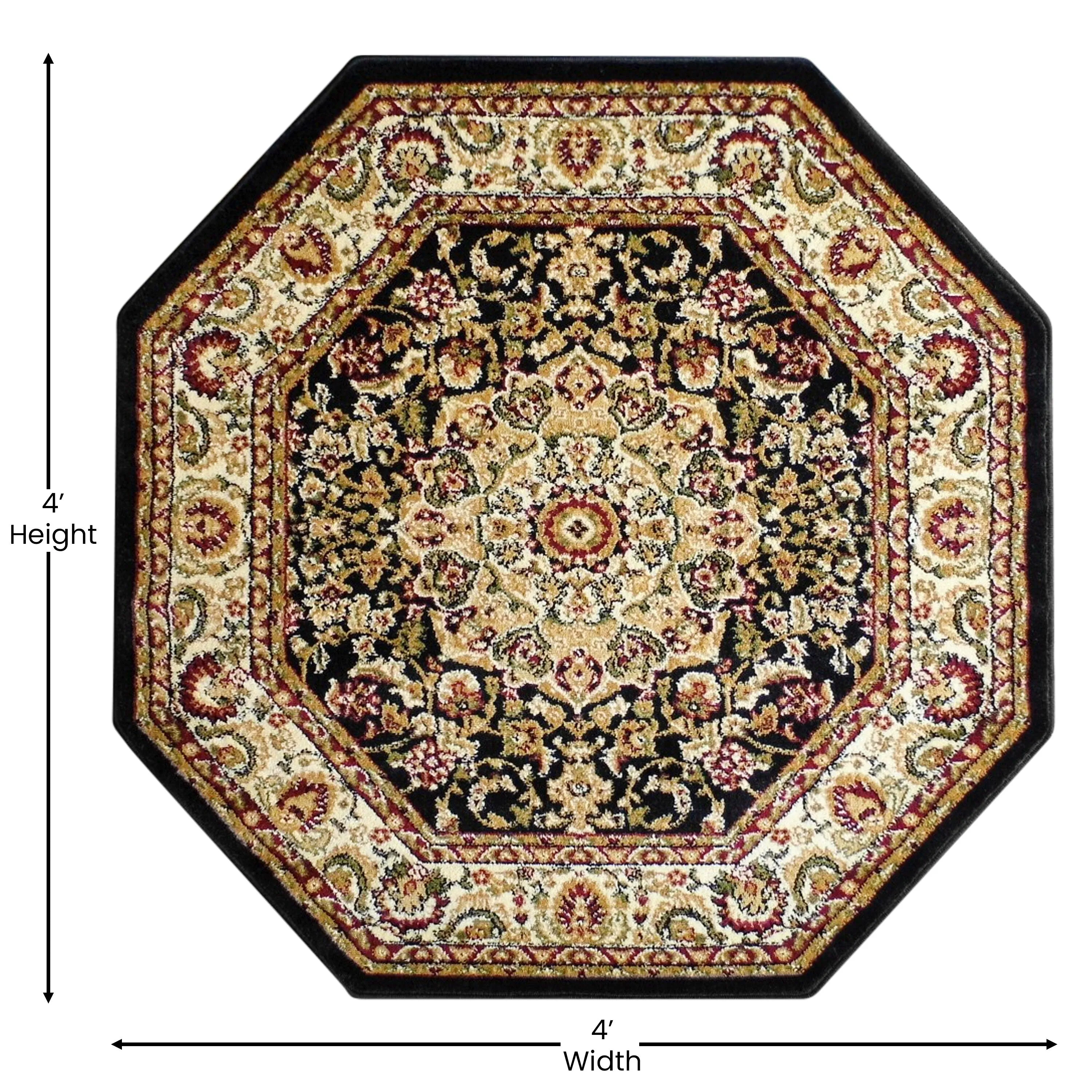 Multipurpose Persian Style Olefin Medallion Motif Area Rug