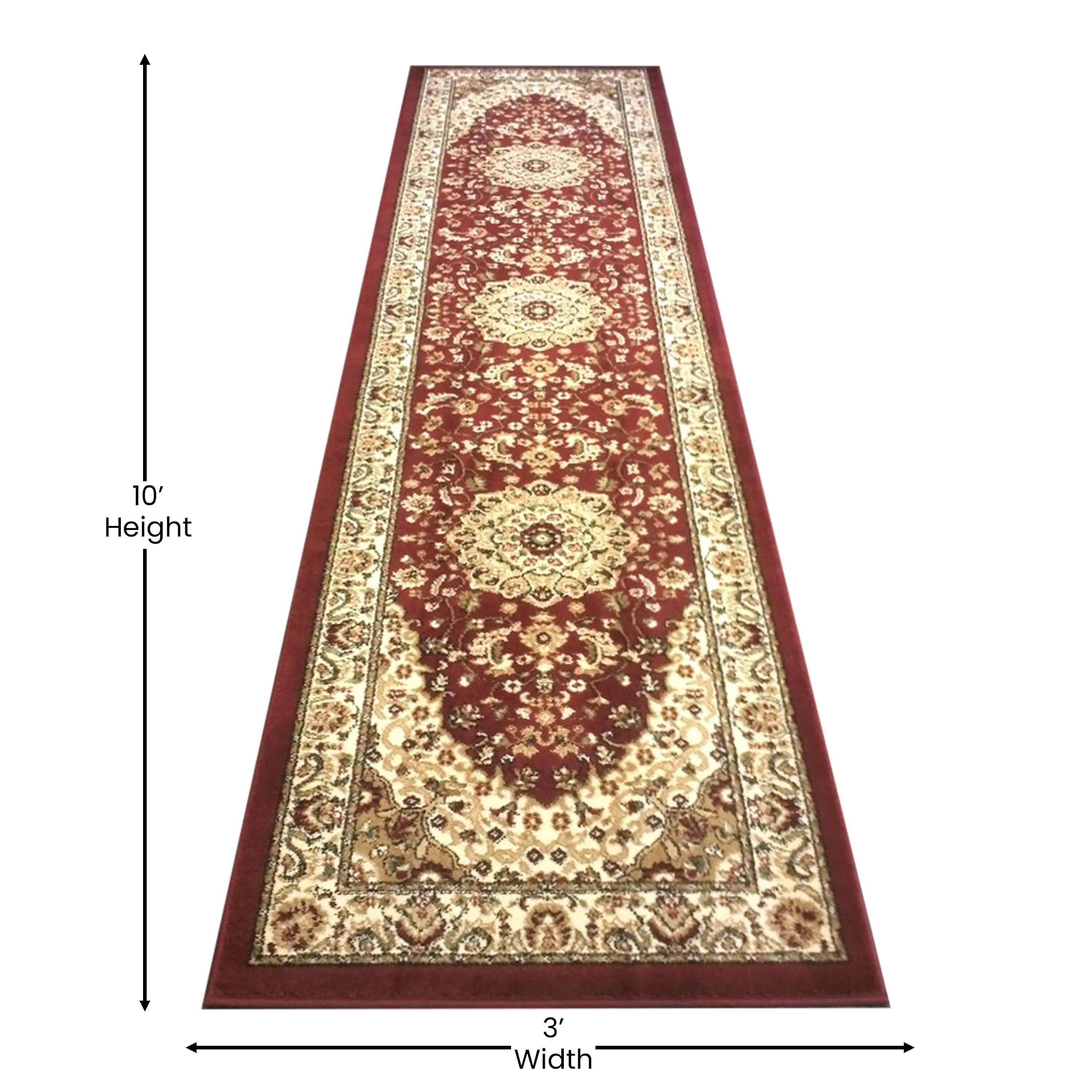 Multipurpose Persian Style Olefin Medallion Motif Area Rug