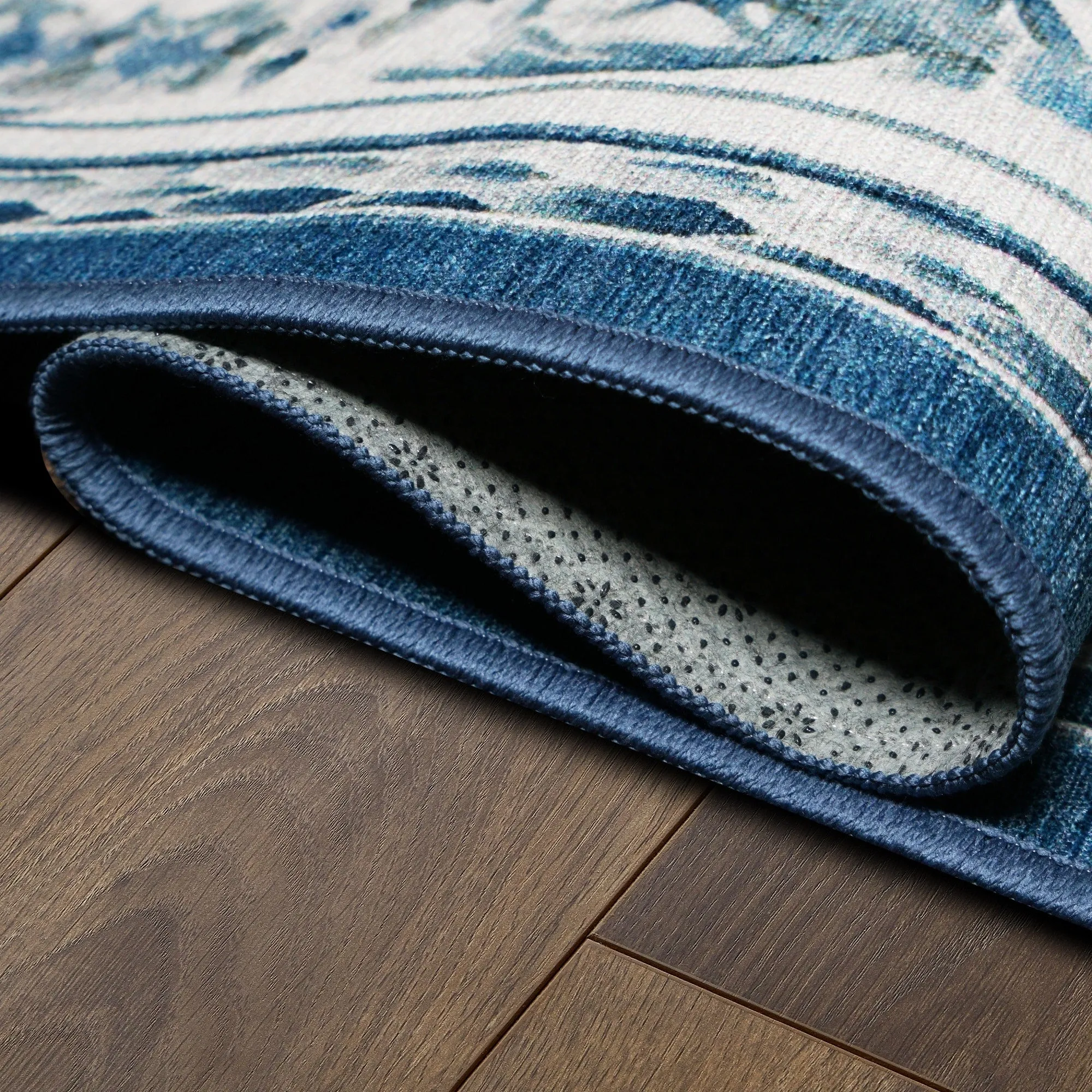 My Magic Carpet Aubusson Blue Machine Washable Rug